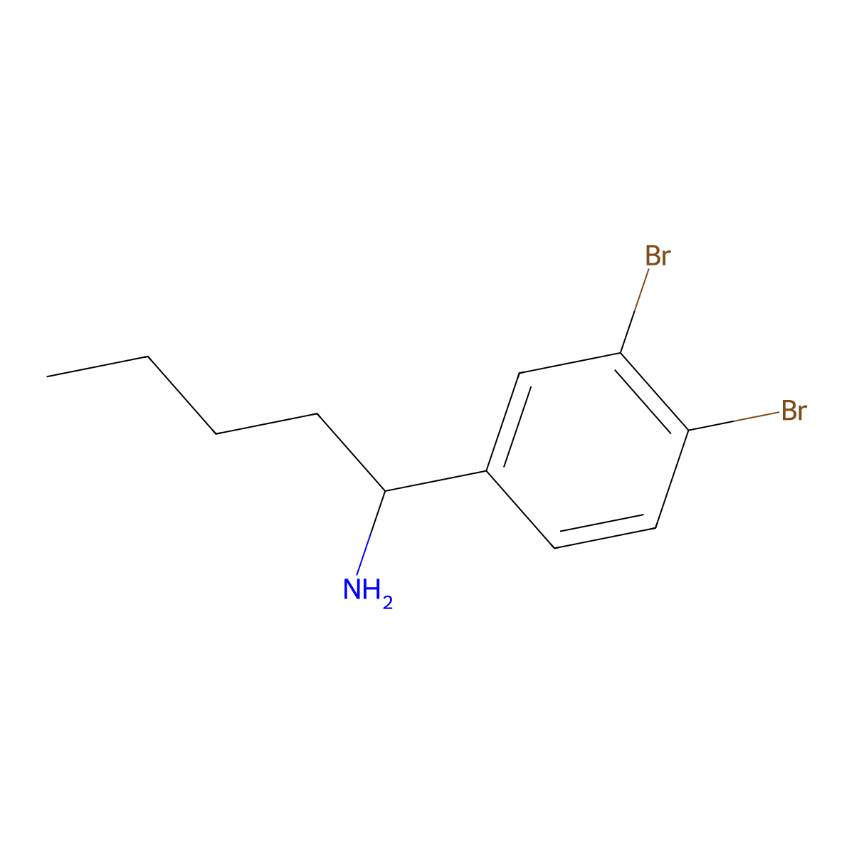 (R)-1-(3,4-Dibromophenyl)pentan-1-amine molecular structure, CAS 1213021-70-5