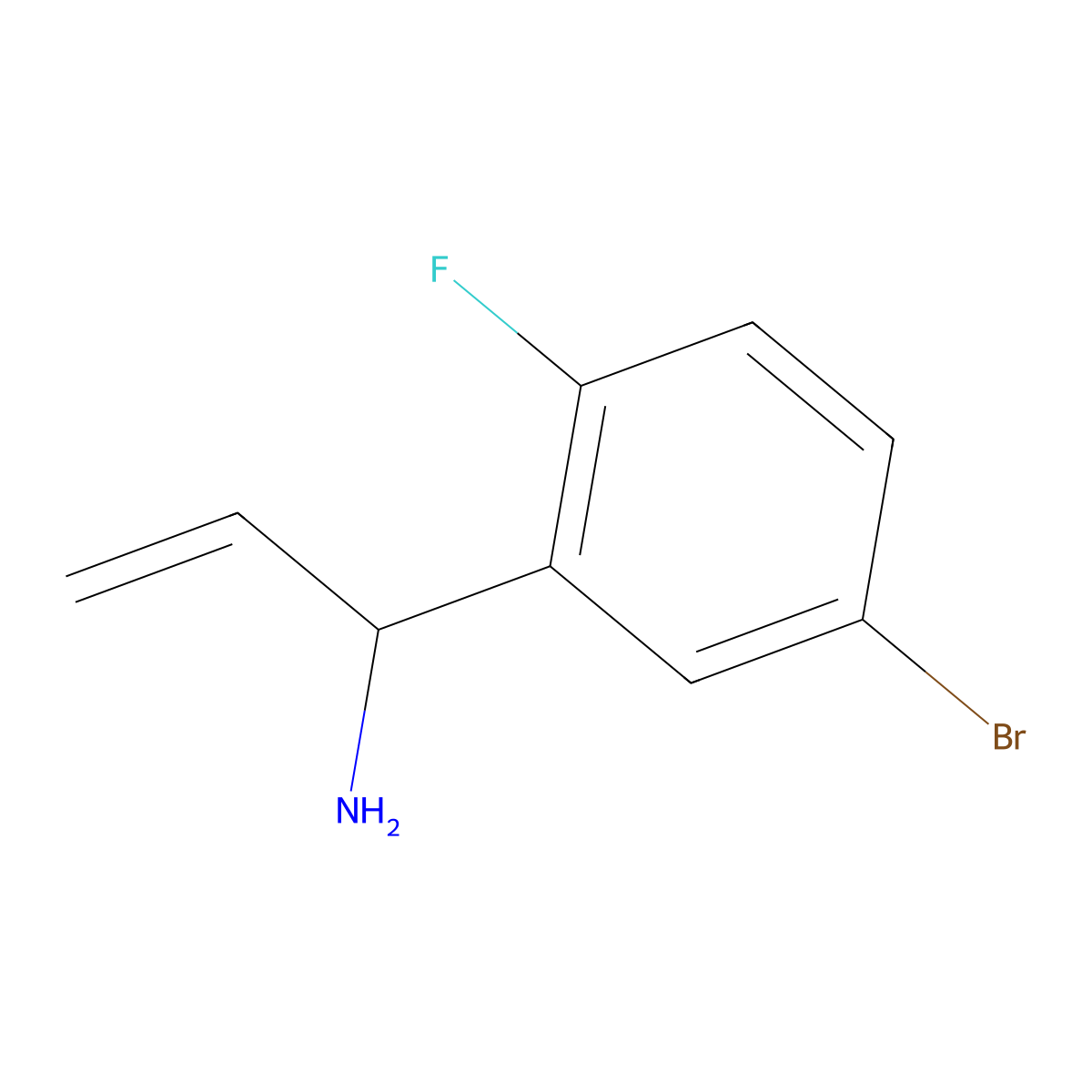 (1S)-1-(5-Bromo-2-fluorophenyl)prop-2-enylamine molecular structure, CAS 1213022-05-9