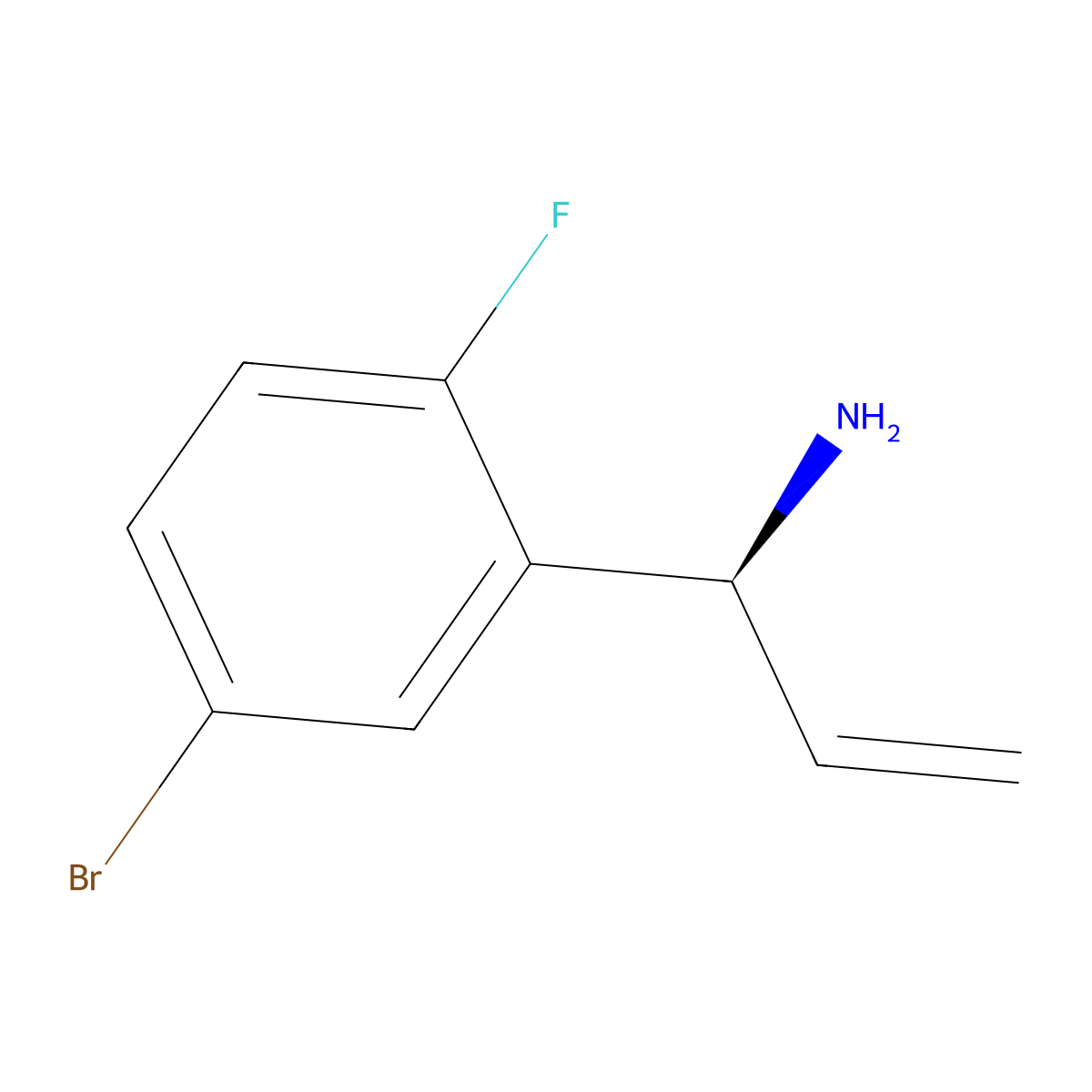 (1S)-1-(5-Bromo-2-fluorophenyl)prop-2-enylamine molecular structure, CAS 1213022-05-9