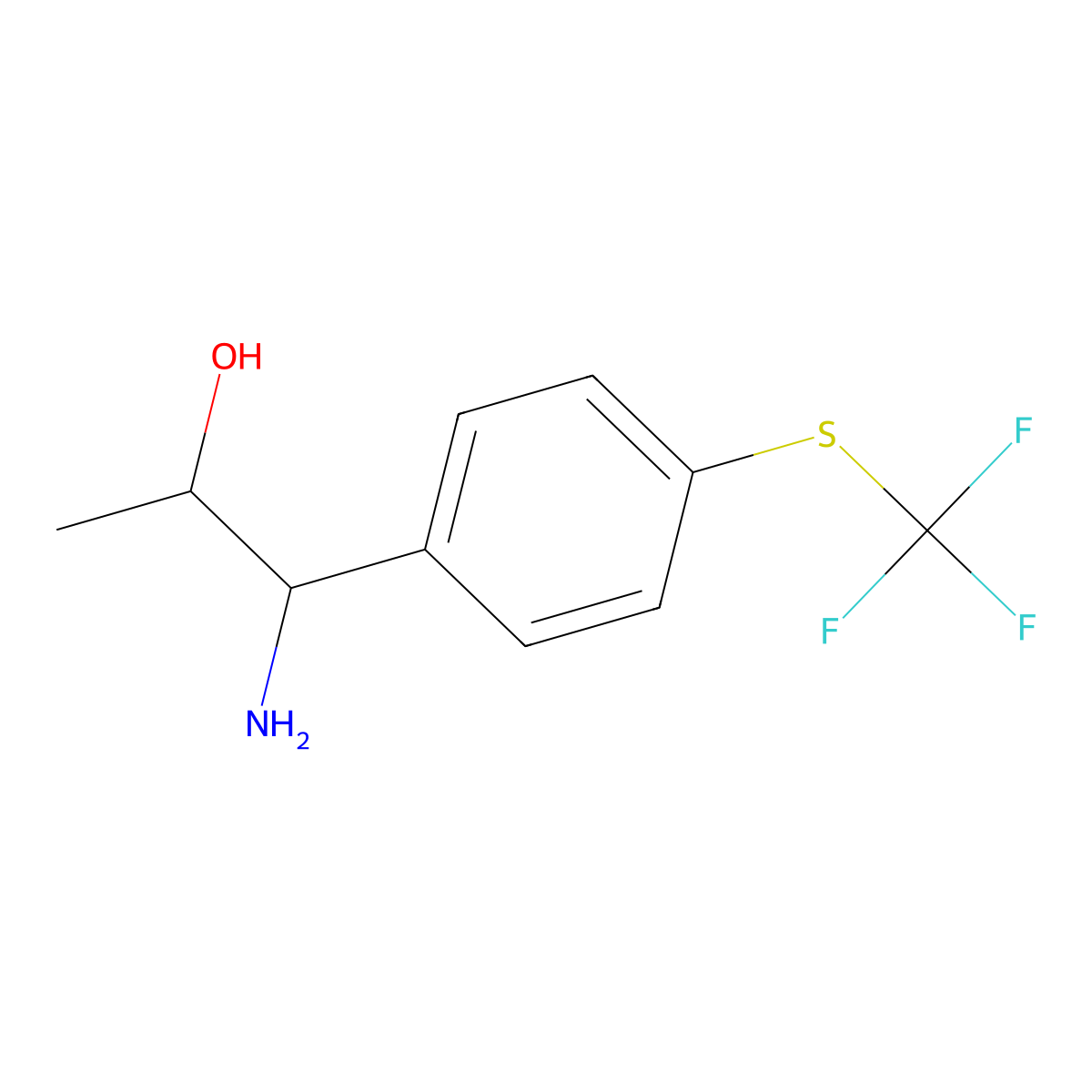 (1S,2R)-1-Amino-1-[4-(trifluoromethylthio)phenyl]propan-2-OL molecular structure, CAS 1213024-94-2