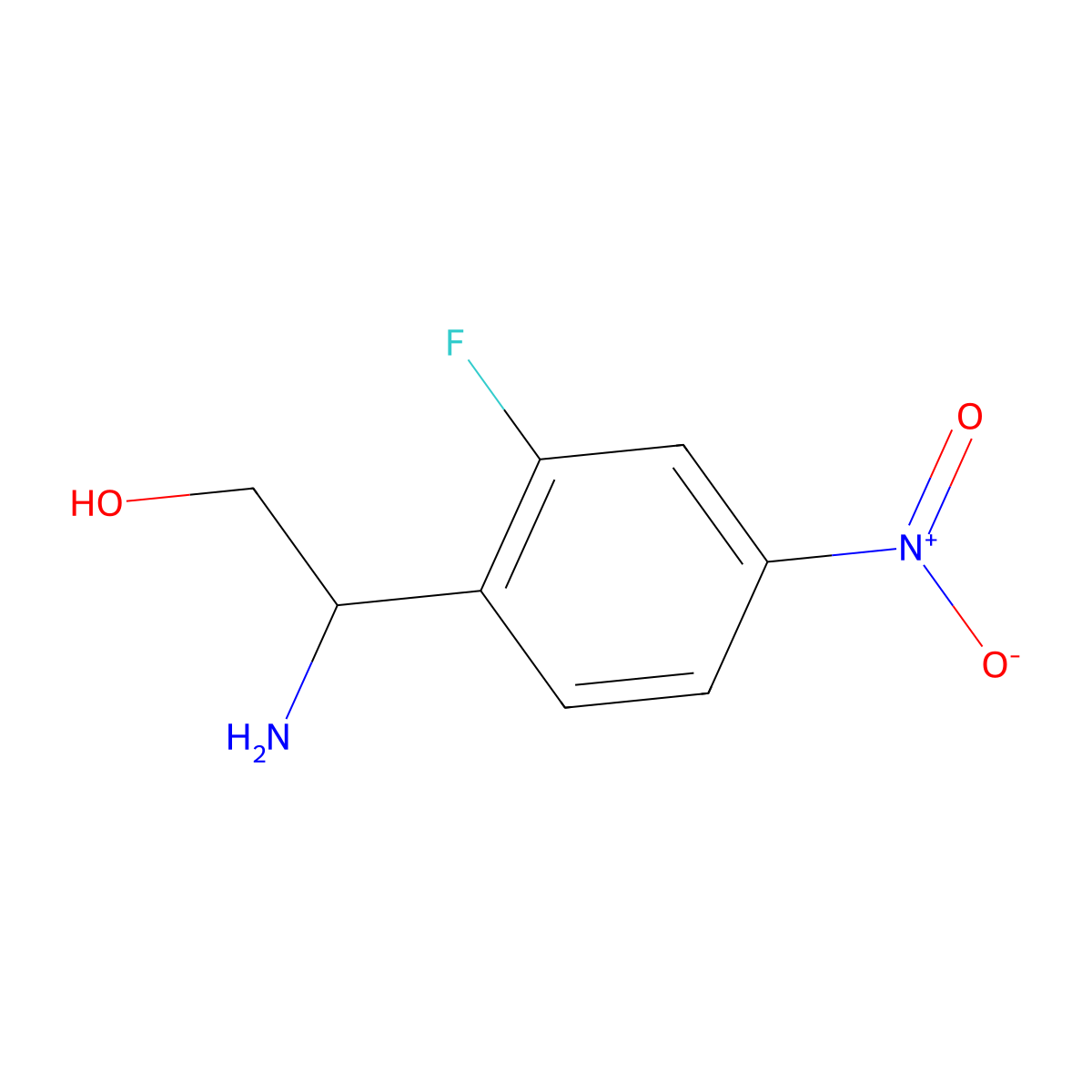 (r)-2-Amino-2-(2-fluoro-4-nitrophenyl)ethan-1-ol molecular structure, CAS 1213025-54-7