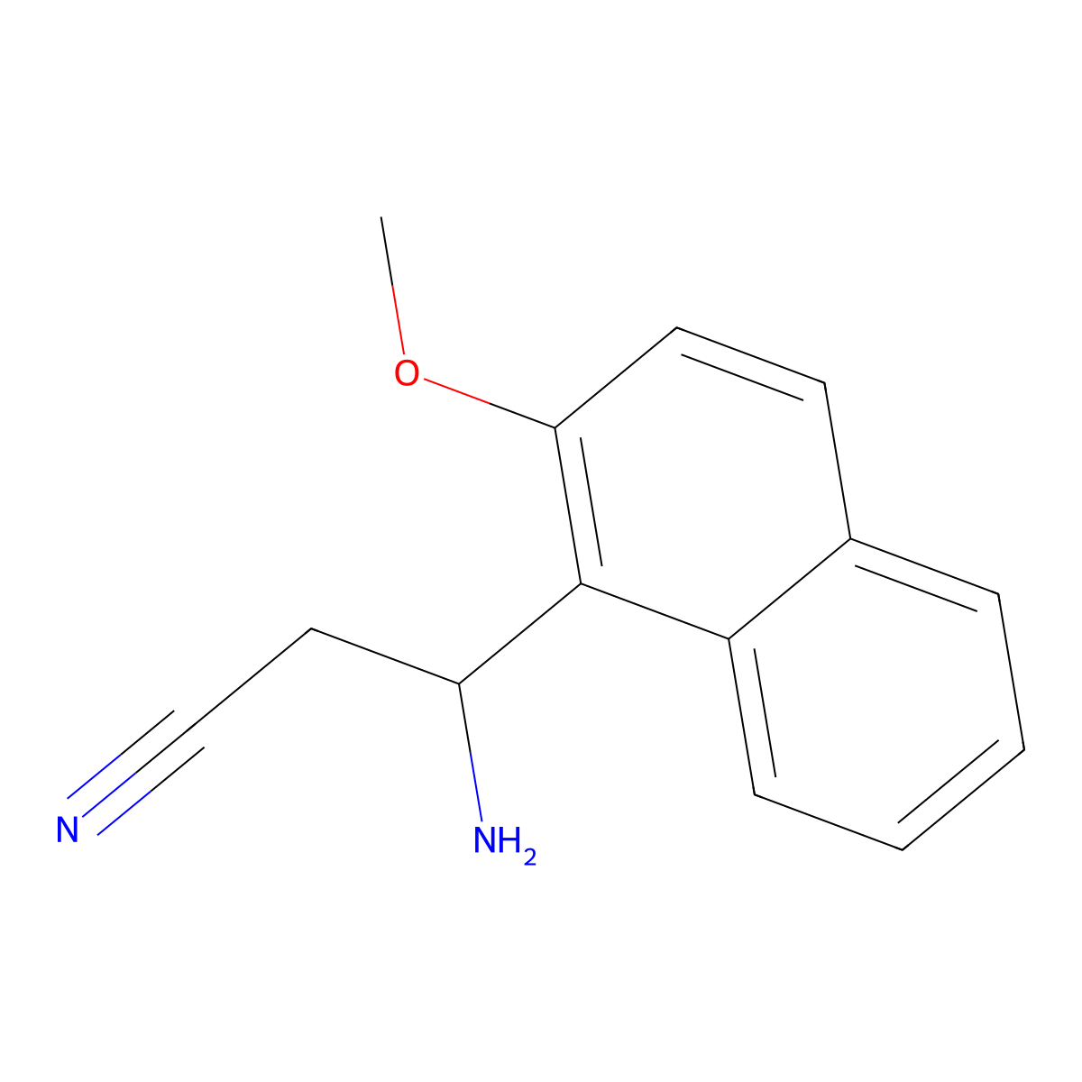 (I(2)R)-I(2)-Amino-2-methoxy-1-naphthalenepropanenitrile molecular structure, CAS 1213027-00-9
