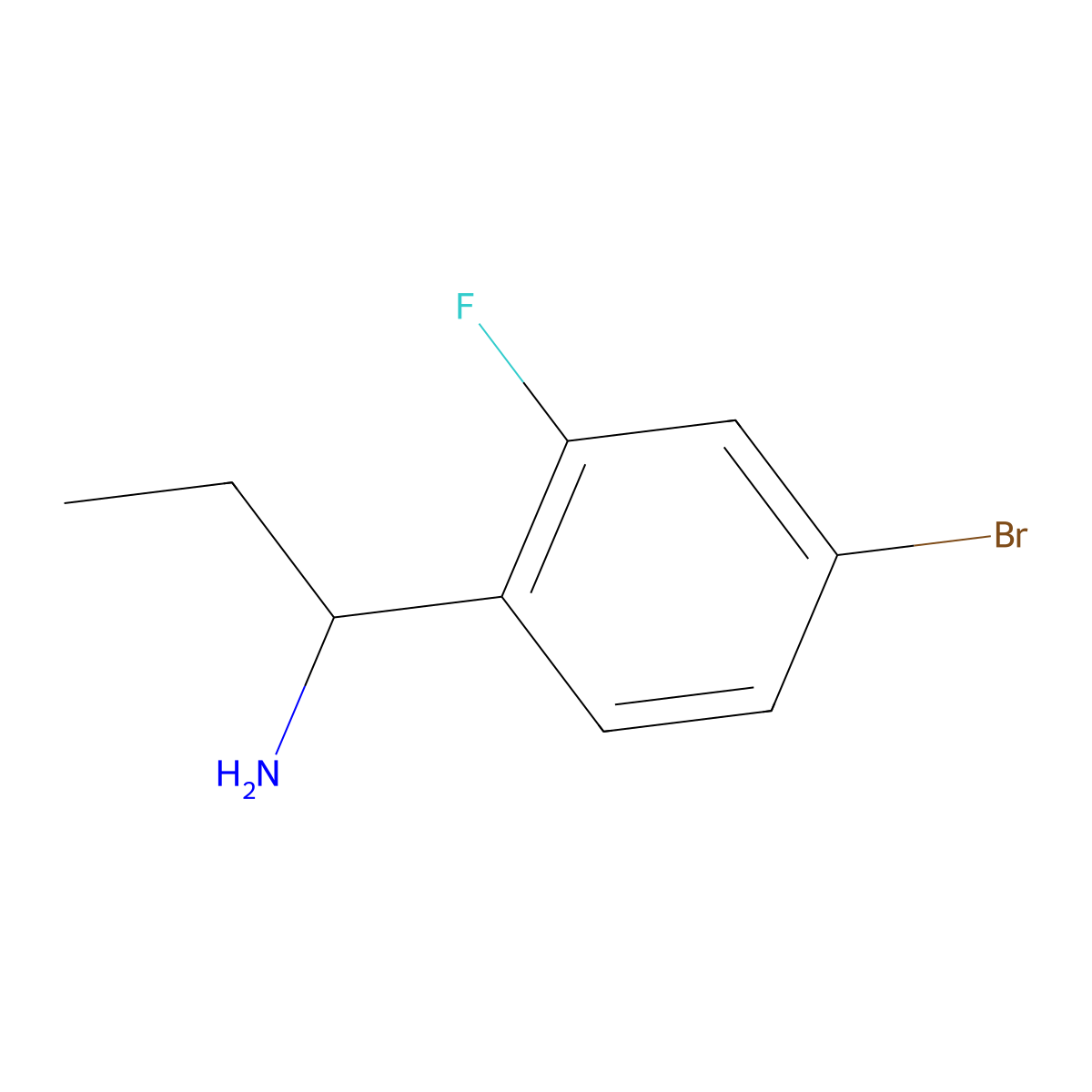 (S)-1-(4-Bromo-2-fluorophenyl)propan-1-amine molecular structure, CAS 1213029-36-7
