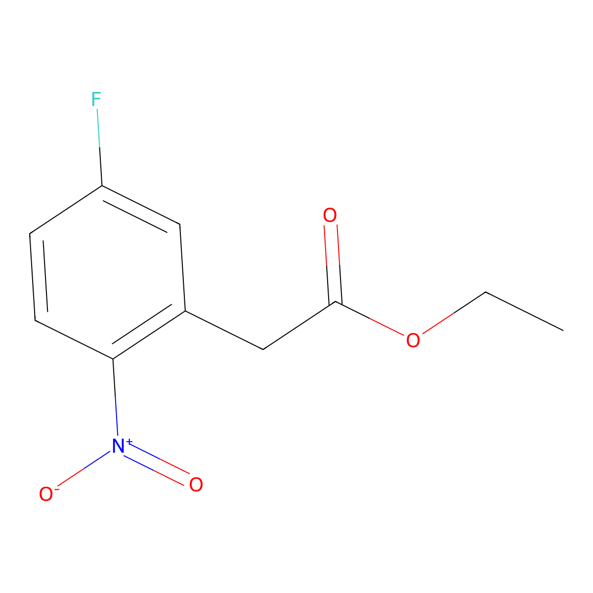 Ethyl 2-(5-fluoro-2-nitrophenyl)acetate molecular structure, CAS 121303-77-3