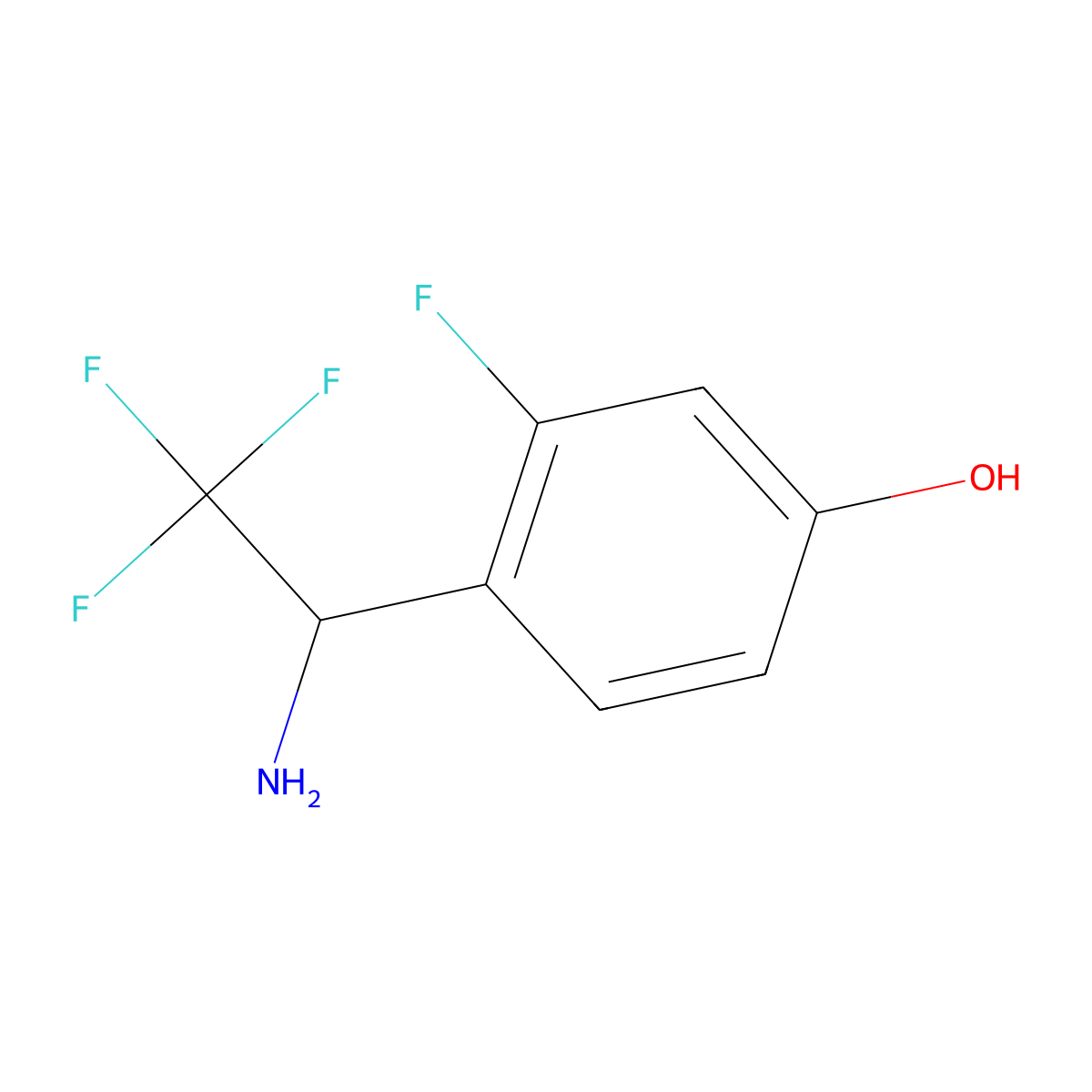 (R)-4-(1-amino-2,2,2-trifluoroethyl)-3-fluorophenol molecular structure, CAS 1213031-38-9
