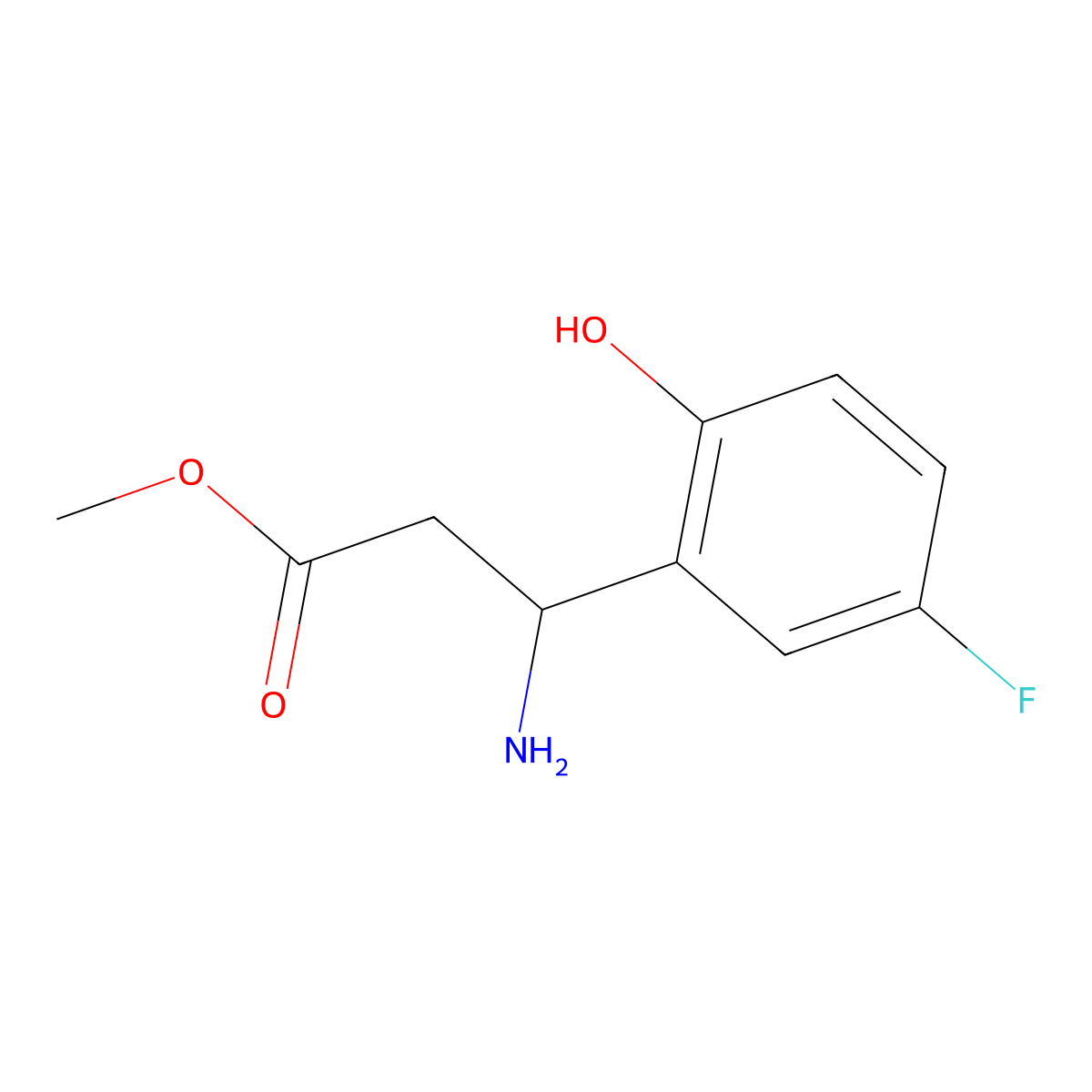 Methyl(S)-3-amino-3-(5-fluoro-2-hydroxyphenyl)propanoatehcl molecular structure, CAS 1213032-30-4