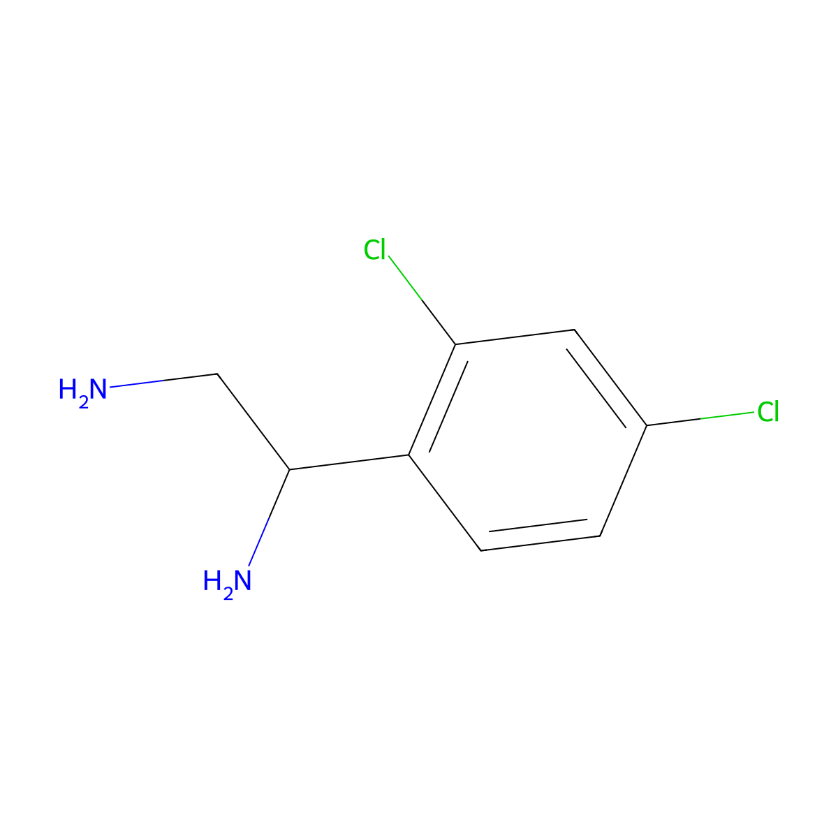 (1S)-1-(2,4-Dichlorophenyl)ethane-1,2-diamine molecular structure, CAS 1213033-78-3