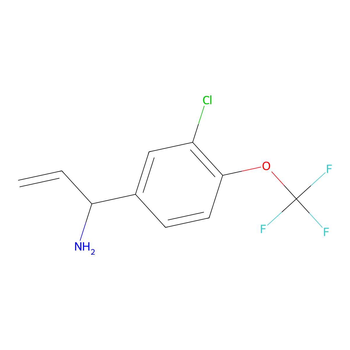 (1R)-1-[3-Chloro-4-(trifluoromethoxy)phenyl]prop-2-enylamine molecular structure, CAS 1213034-26-4
