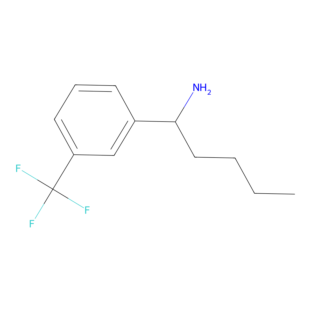 (S)-1-(3-(Trifluoromethyl)phenyl)pentan-1-amine molecular structure, CAS 1213035-58-5