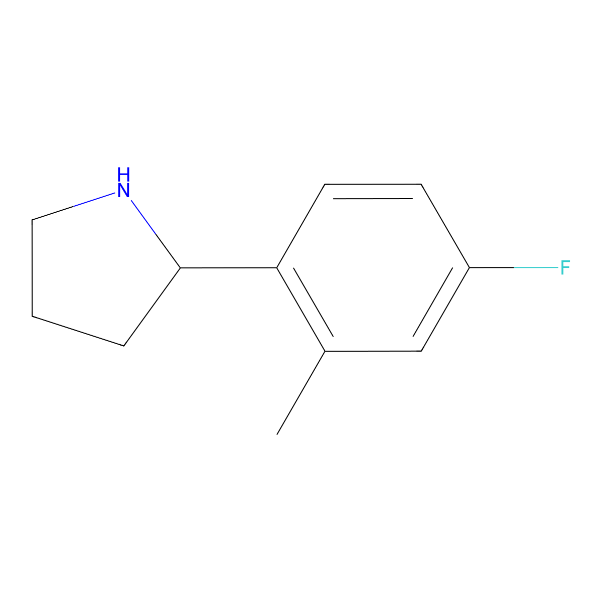 (S)-2-(4-Fluoro-2-methylphenyl)pyrrolidine molecular structure, CAS 1213036-86-2