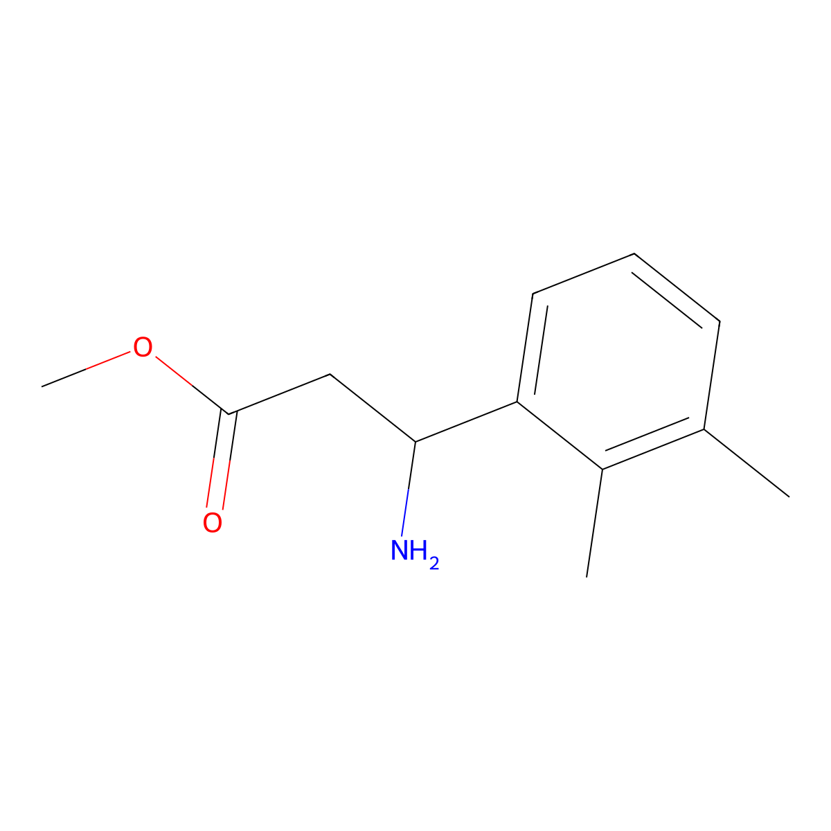 Methyl (3S)-3-amino-3-(2,3-dimethylphenyl)propanoate molecular structure, CAS 1213039-00-9