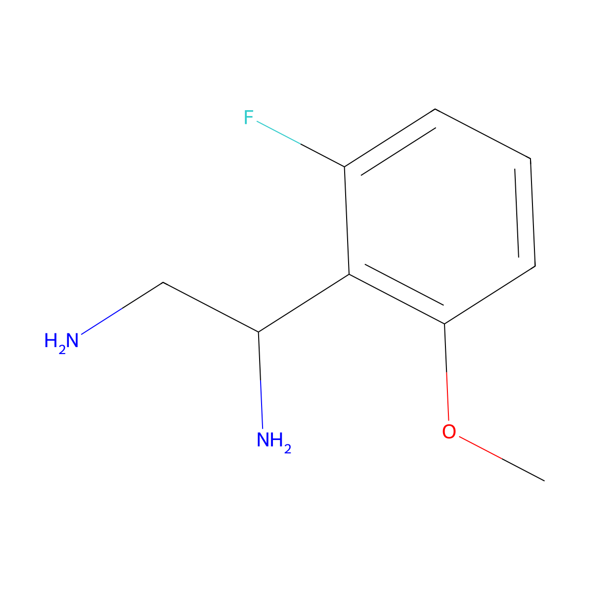 (1S)-1-(6-Fluoro-2-methoxyphenyl)ethane-1,2-diamine molecular structure, CAS 1213039-34-9