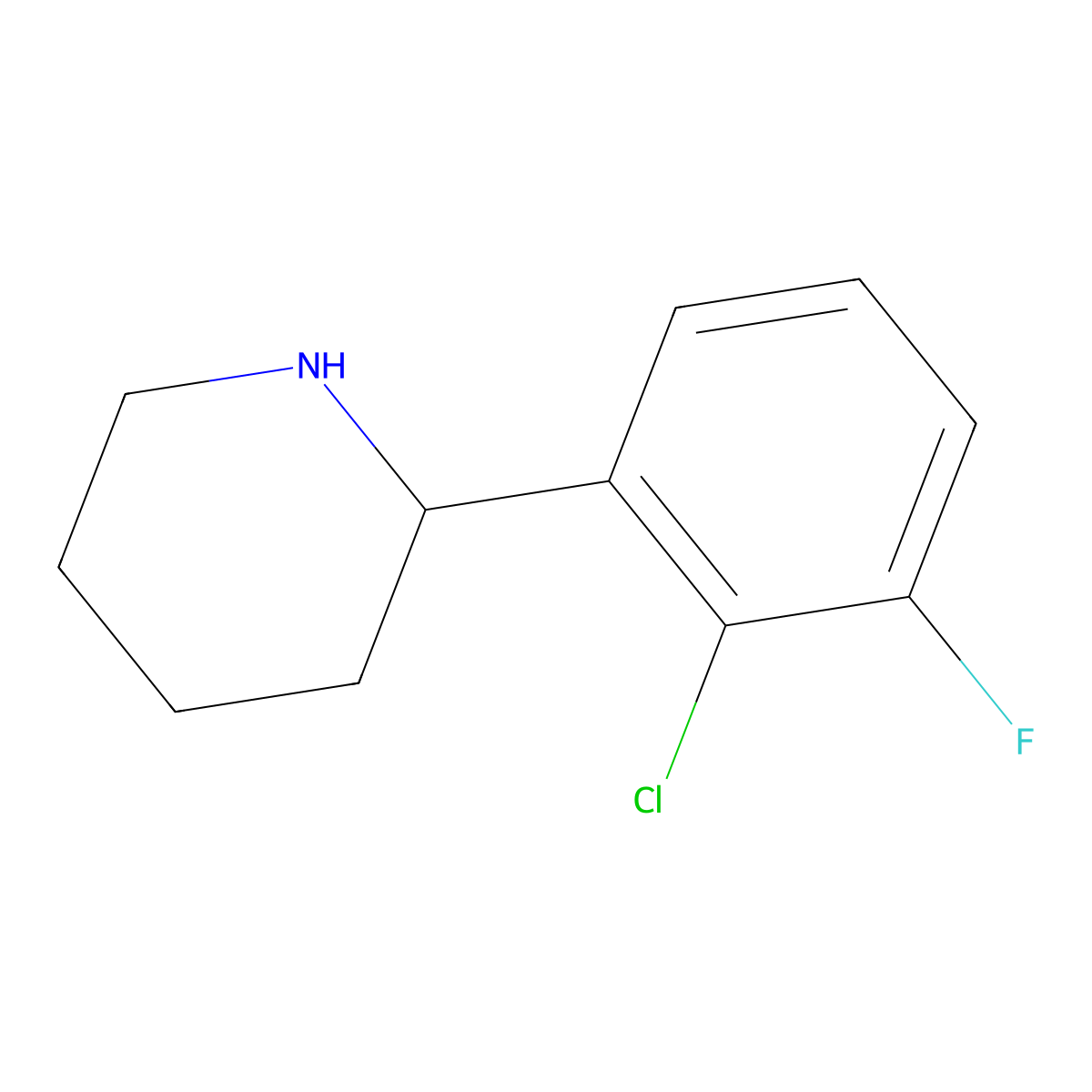 (R)-2-(2-Chloro-3-fluorophenyl)piperidine molecular structure, CAS 1213041-17-8