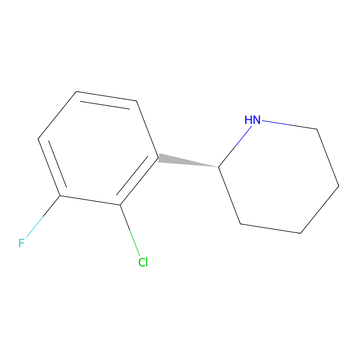 (R)-2-(2-Chloro-3-fluorophenyl)piperidine molecular structure, CAS 1213041-17-8