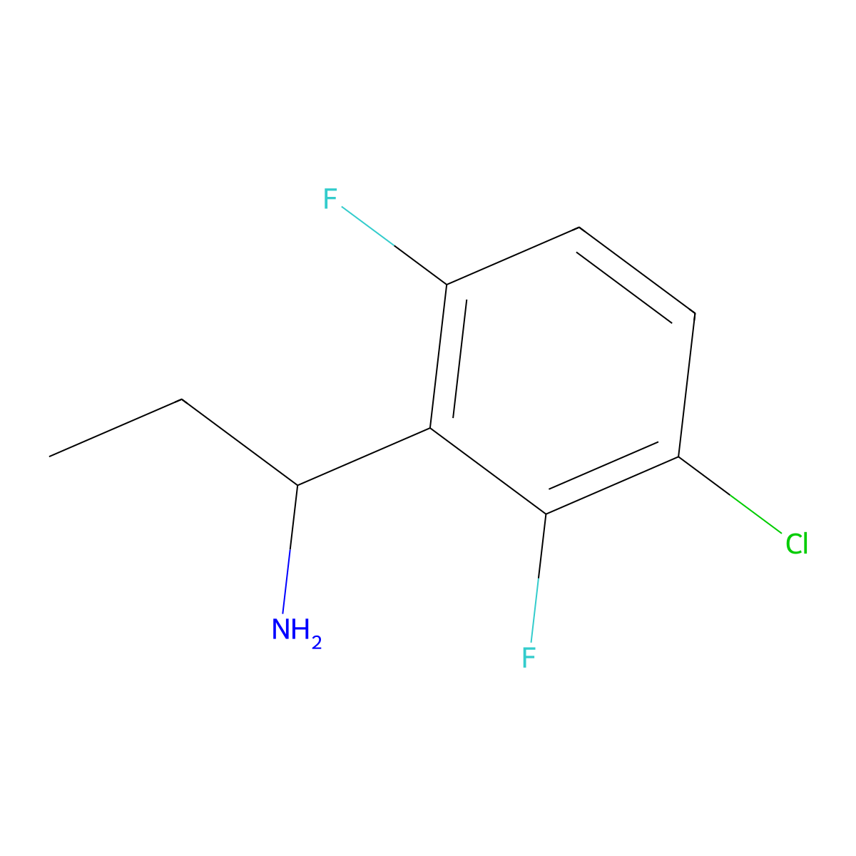 (S)-1-(3-chloro-2,6-difluorophenyl)propan-1-amine molecular structure, CAS 1213041-64-5