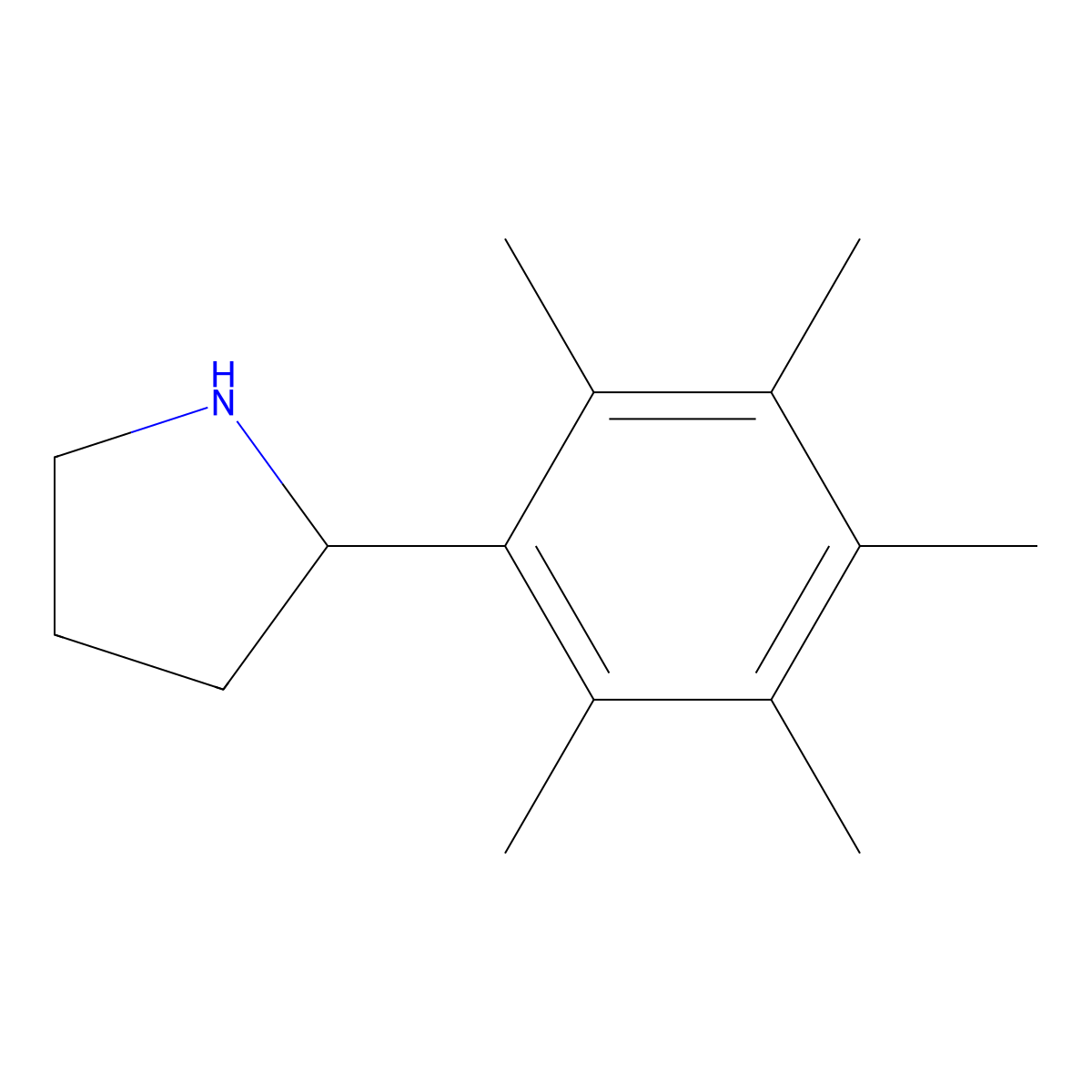 (R)-2-(2,3,4,5,6-Pentamethylphenyl)pyrrolidine molecular structure, CAS 1213041-72-5