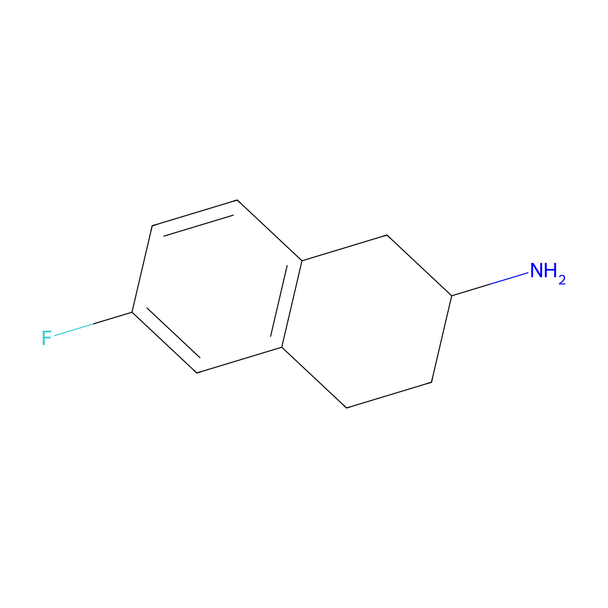(R)-6-Fluoro-1,2,3,4-tetrahydro-naphthalen-2-ylamine molecular structure, CAS 1213042-42-2