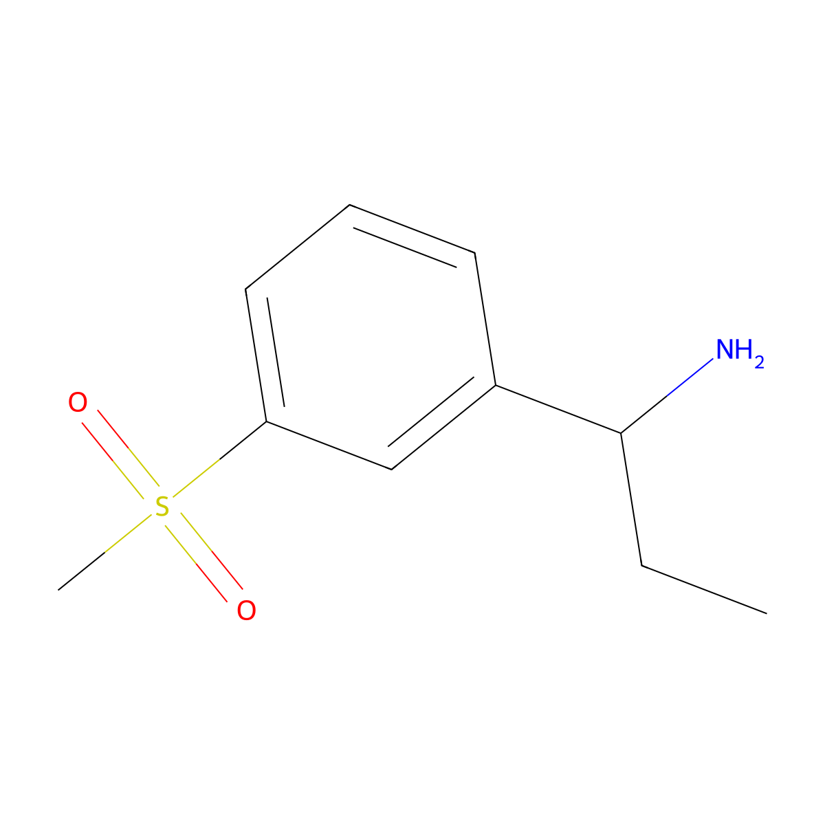 (1S)-1-(3-methanesulfonylphenyl)propan-1-amine molecular structure, CAS 1213043-50-5