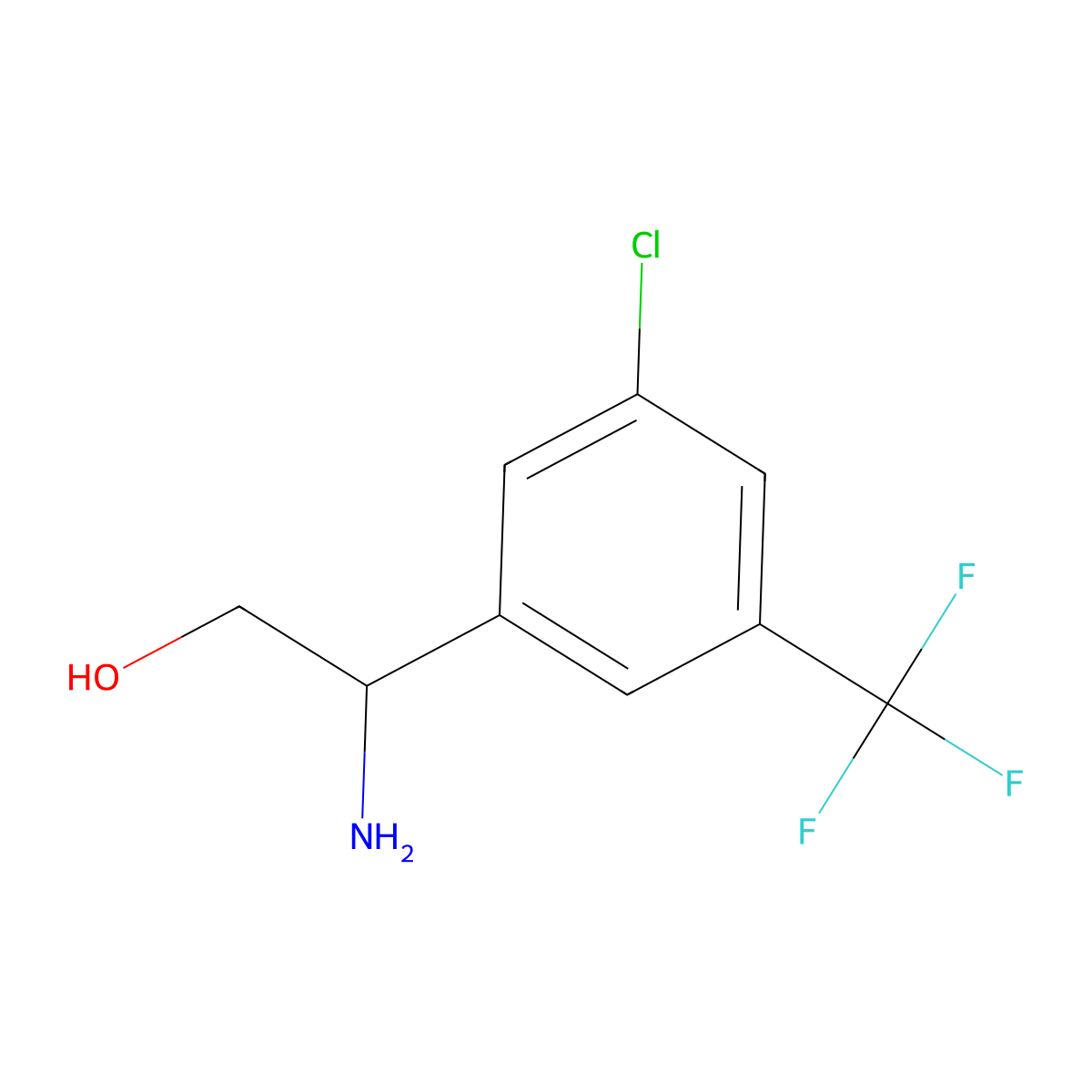 (R)-2-Amino-2-(3-chloro-5-(trifluoromethyl)phenyl)ethan-1-ol molecular structure, CAS 1213045-16-9