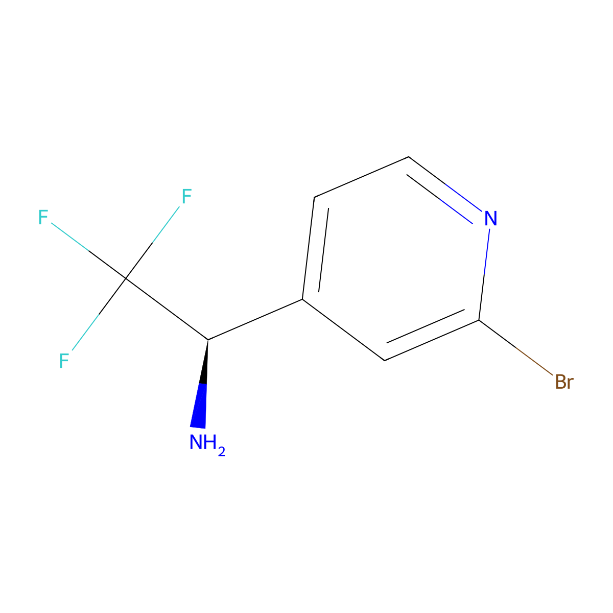 (R)-1-(2-Bromopyridin-4-YL)-2,2,2-trifluoroethan-1-amine molecular structure, CAS 1213045-68-1