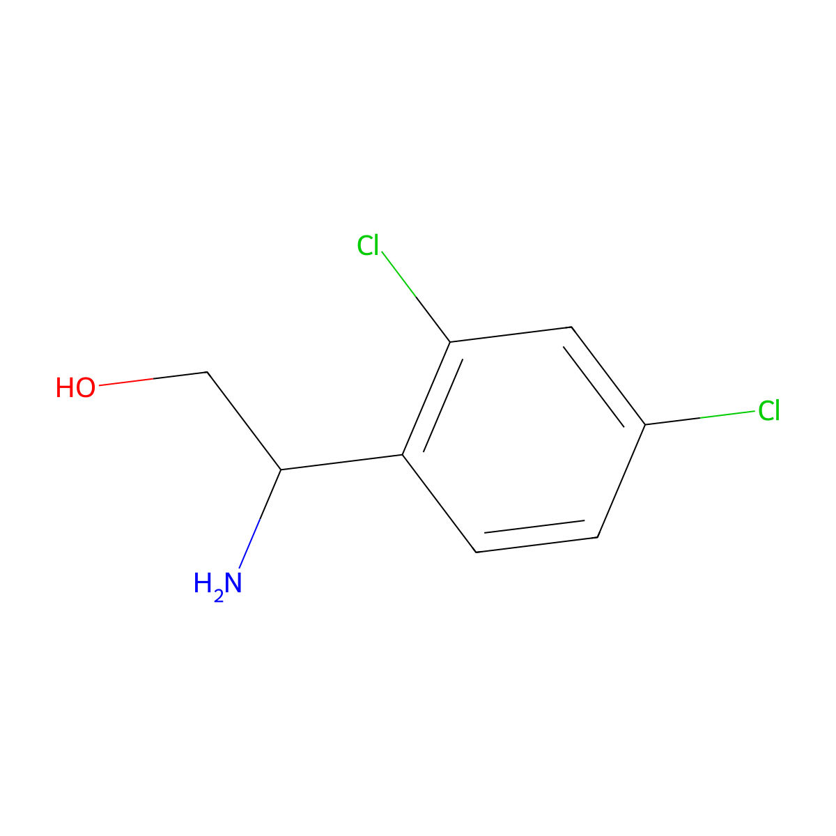 (R)-2-Amino-2-(2,4-dichlorophenyl)ethanol molecular structure, CAS 1213046-47-9