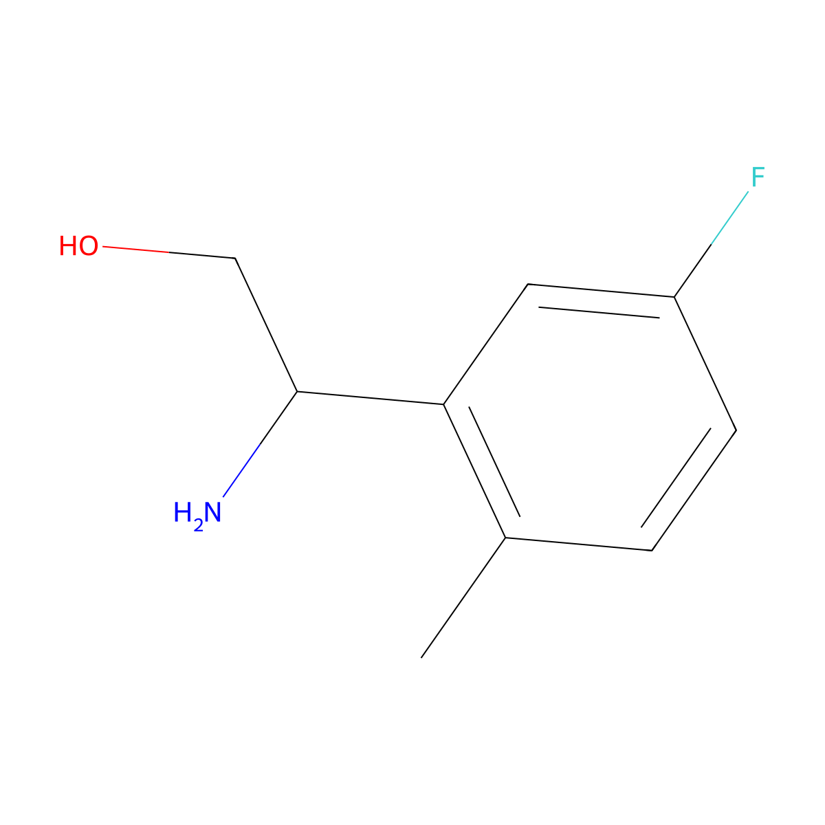 (S)-2-Amino-2-(5-fluoro-2-methylphenyl)ethan-1-OL molecular structure, CAS 1213047-27-8