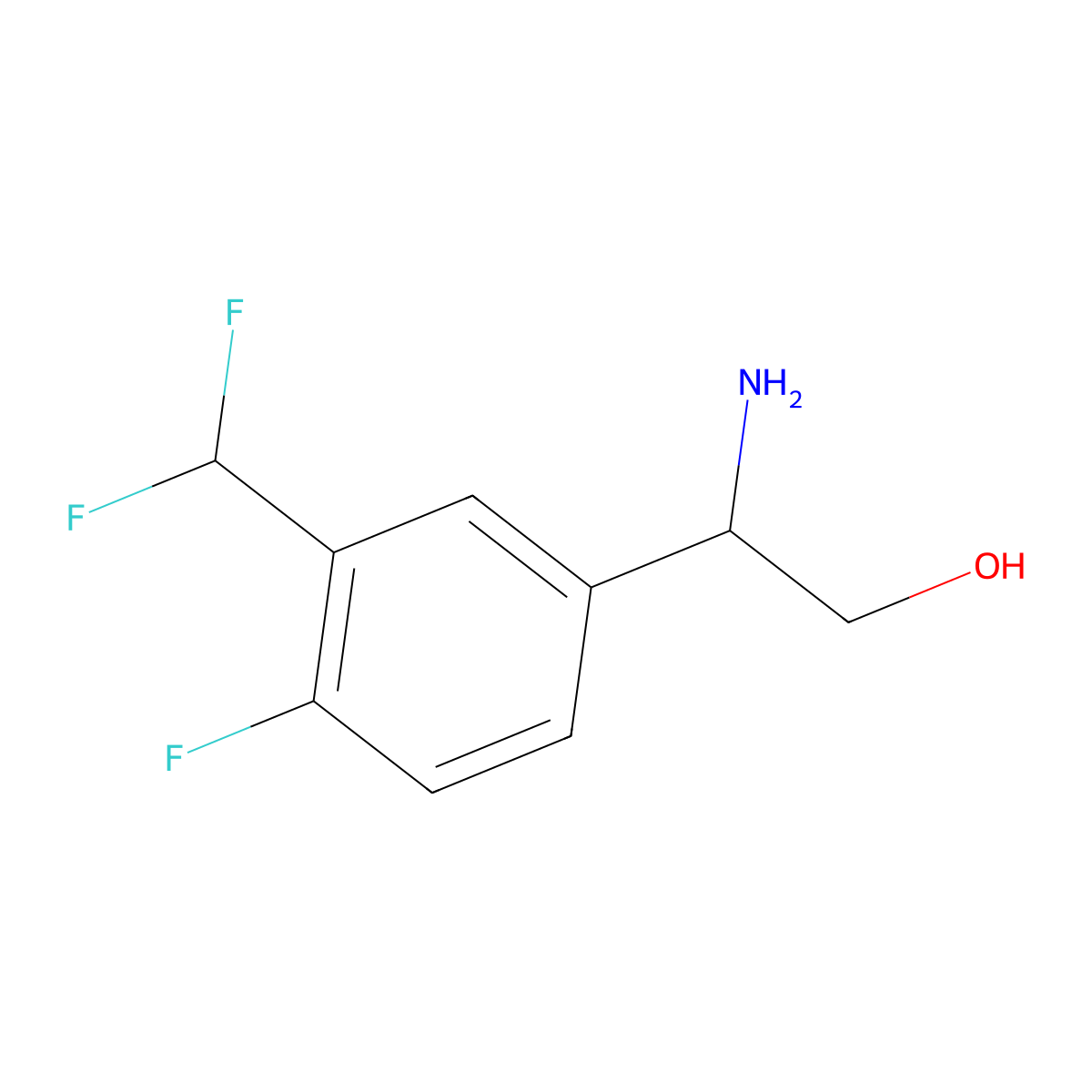 (2S)-2-Amino-2-[3-(difluoromethyl)-4-fluorophenyl]ethan-1-OL molecular structure, CAS 1213049-71-8