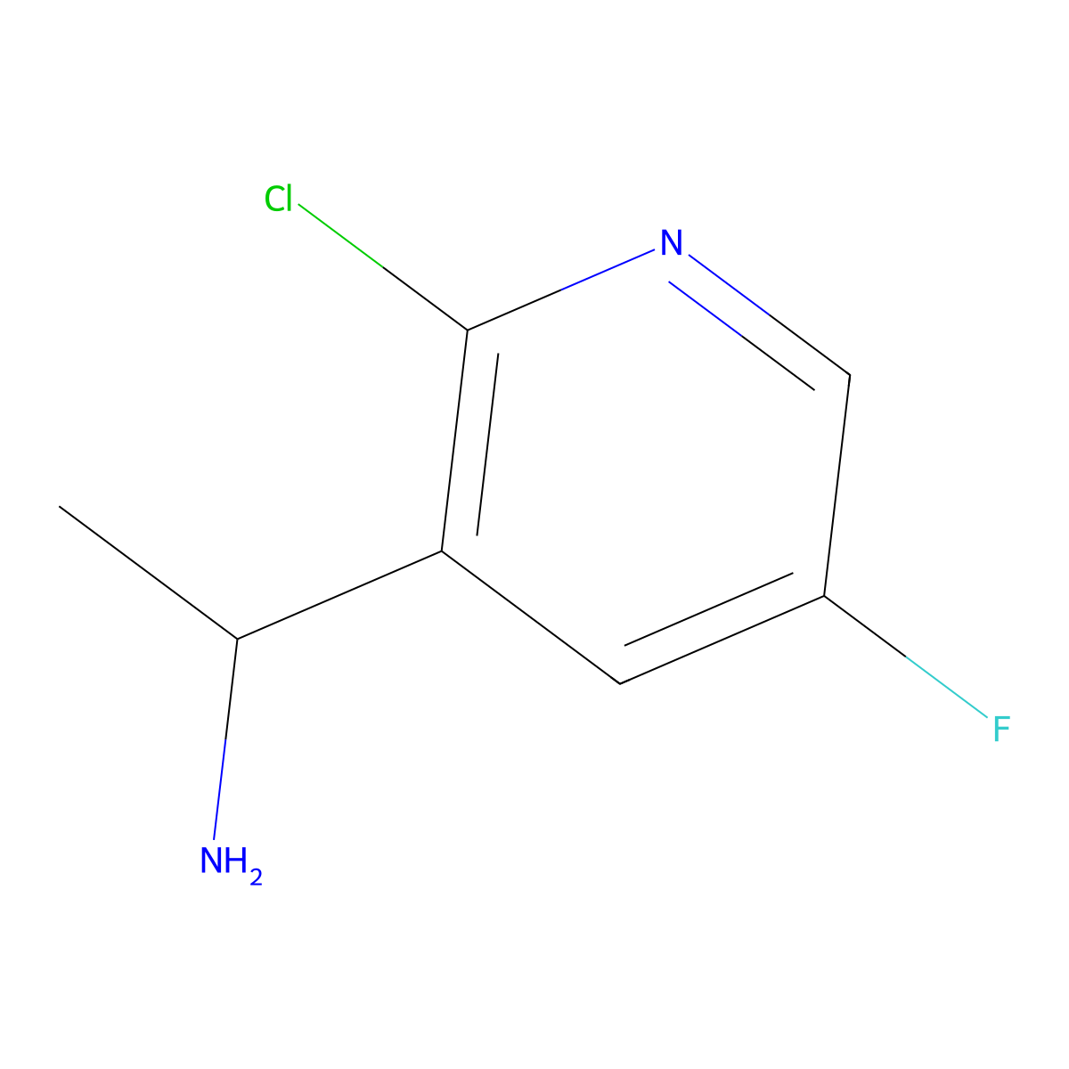 (S)-1-(2-Chloro-5-fluoropyridin-3-YL)ethan-1-amine molecular structure, CAS 1213049-76-3