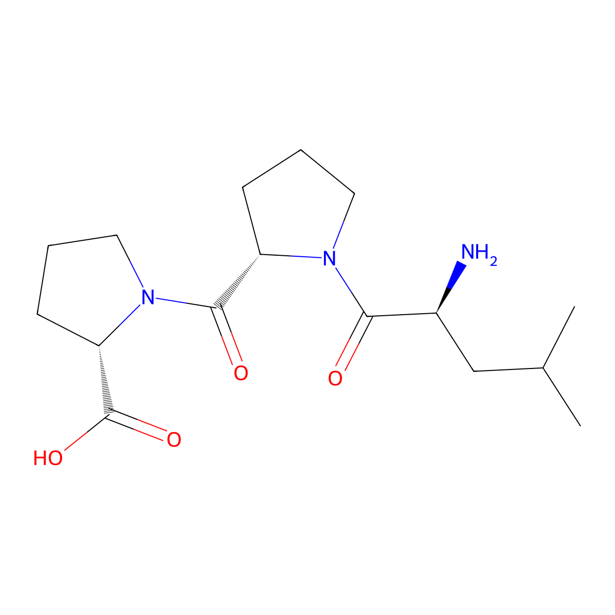 Leucyl-prolyl-proline molecular structure, CAS 121305-26-8