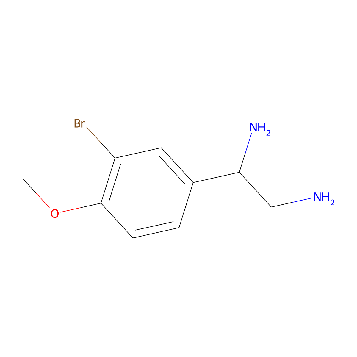 (1R)-1-(3-Bromo-4-methoxyphenyl)ethane-1,2-diamine molecular structure, CAS 1213051-91-2
