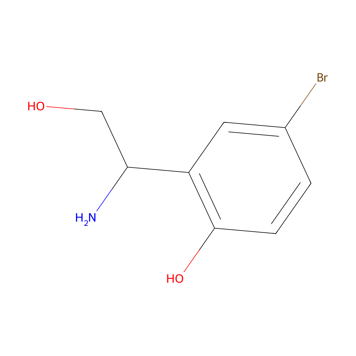 2-[(1S)-1-amino-2-hydroxyethyl]-4-bromophenol molecular structure, CAS 1213053-46-3
