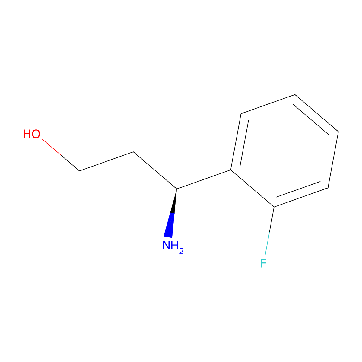 (3S)-3-amino-3-(2-fluorophenyl)propan-1-ol molecular structure, CAS 1213054-07-9