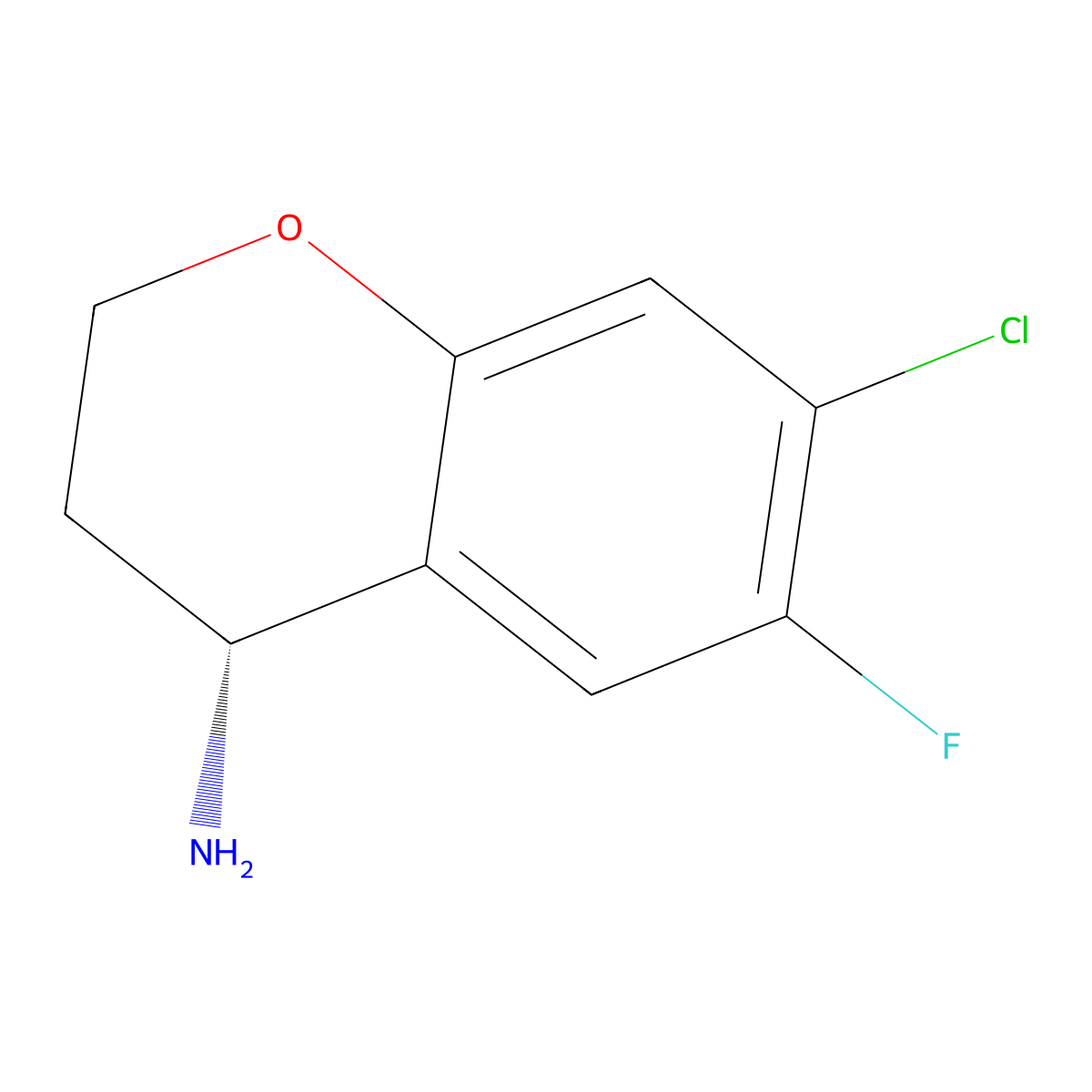 (R)-7-Chloro-6-fluorochroman-4-amine molecular structure, CAS 1213054-71-7