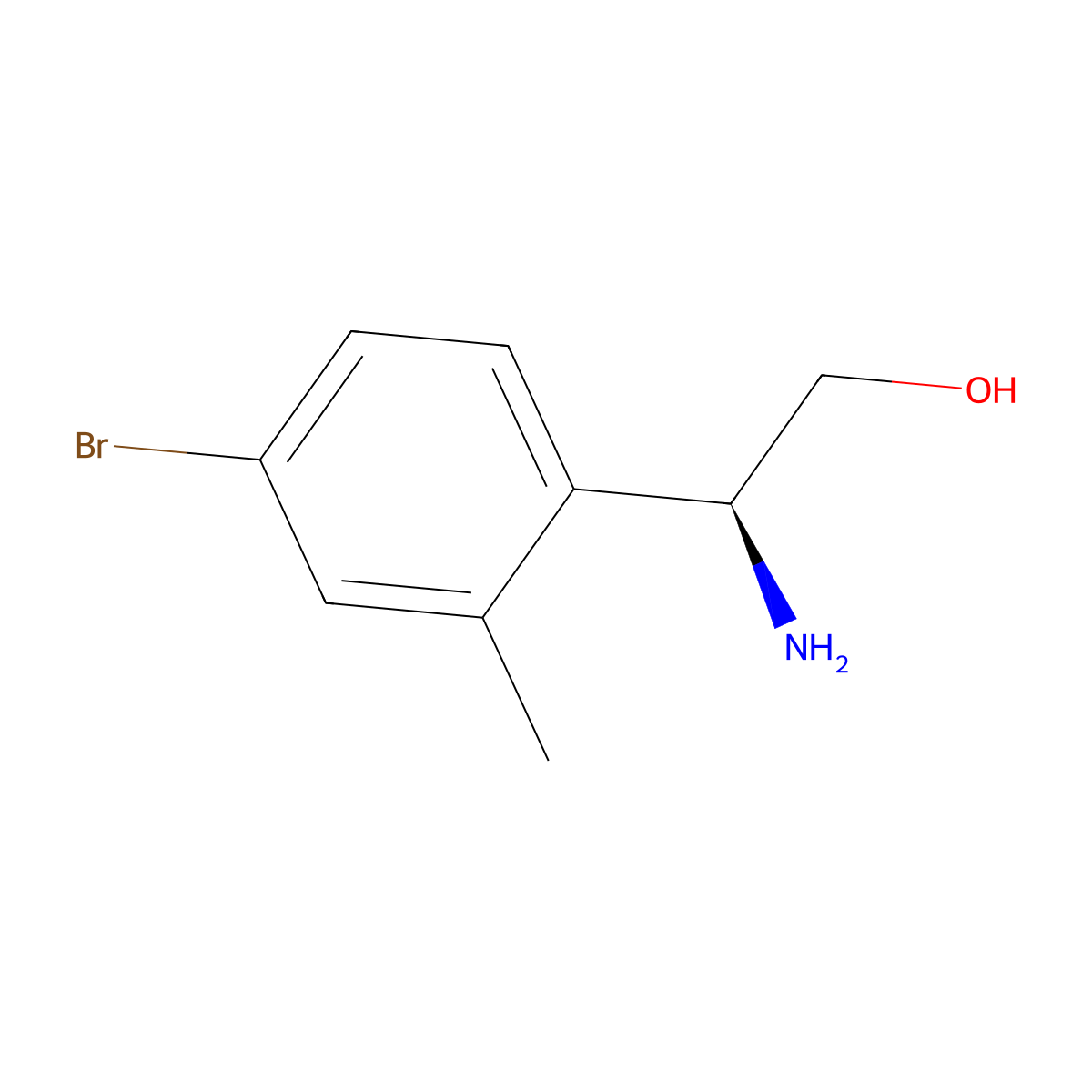 (2S)-2-amino-2-(4-bromo-2-methylphenyl)ethan-1-ol molecular structure, CAS 1213055-01-6