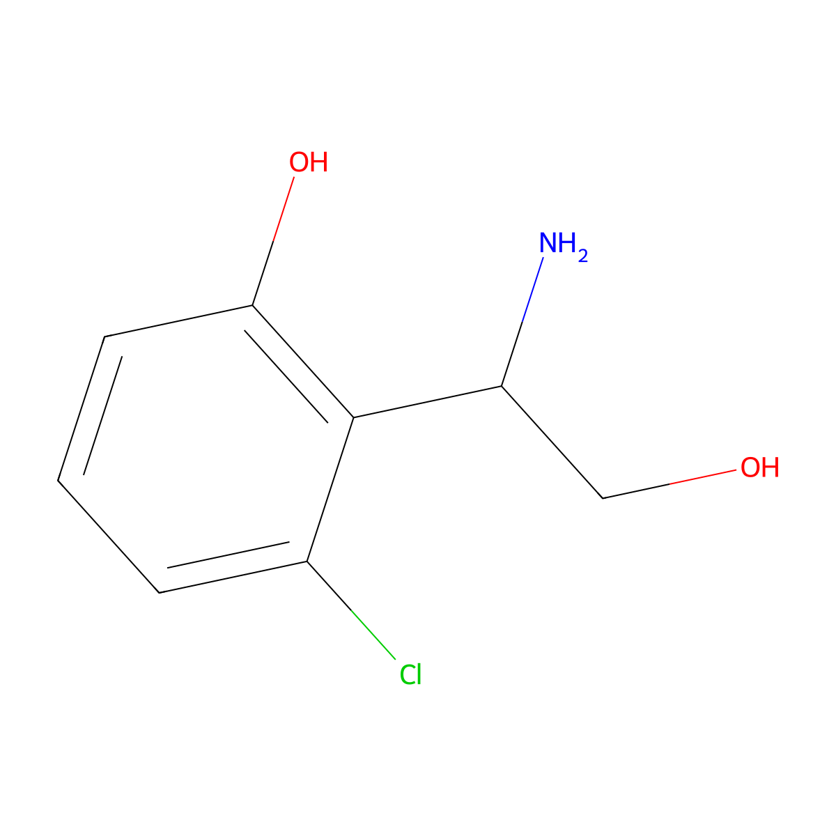 2-[(1S)-1-amino-2-hydroxyethyl]-3-chlorophenol molecular structure, CAS 1213055-70-9