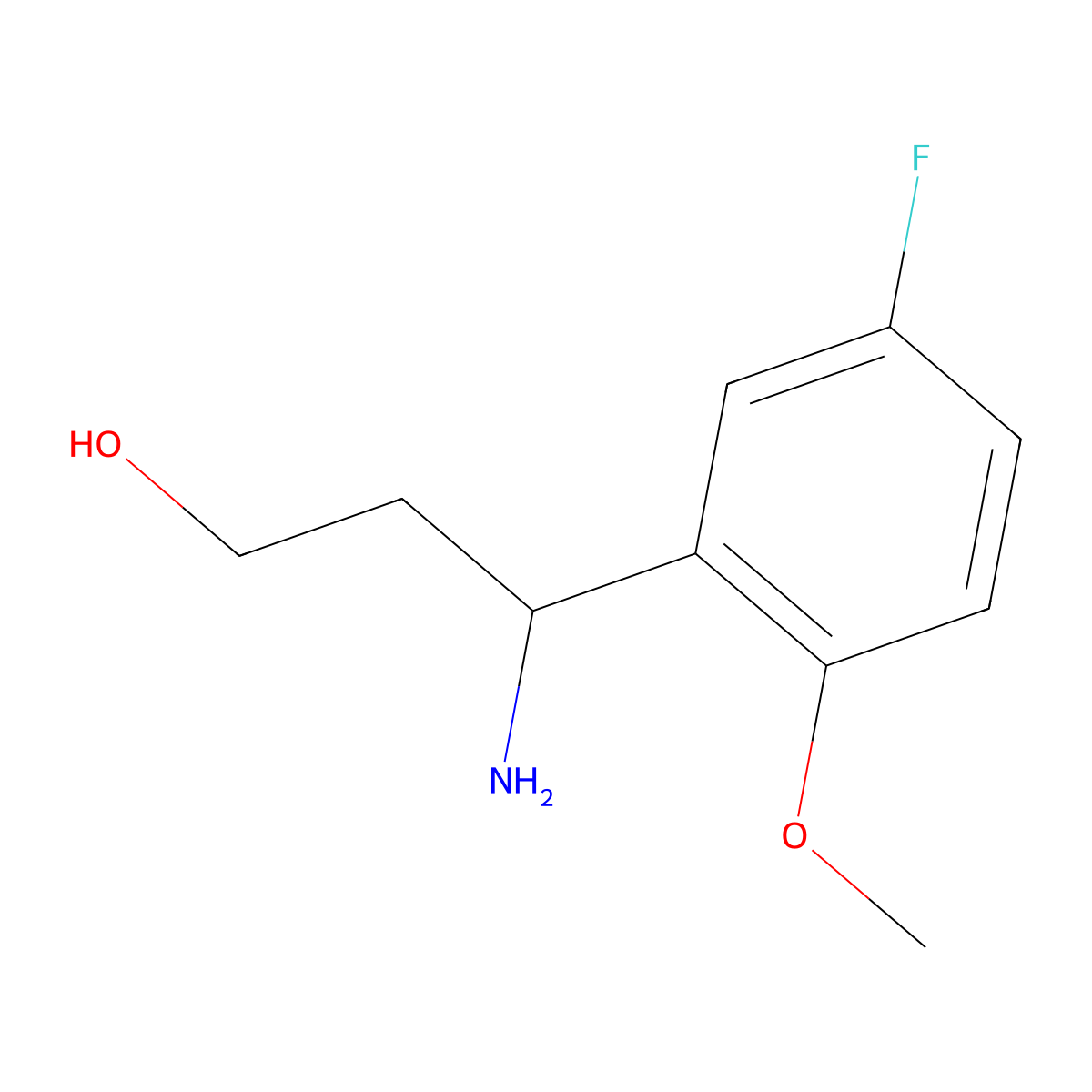 (3R)-3-amino-3-(5-fluoro-2-methoxyphenyl)propan-1-ol molecular structure, CAS 1213056-01-9