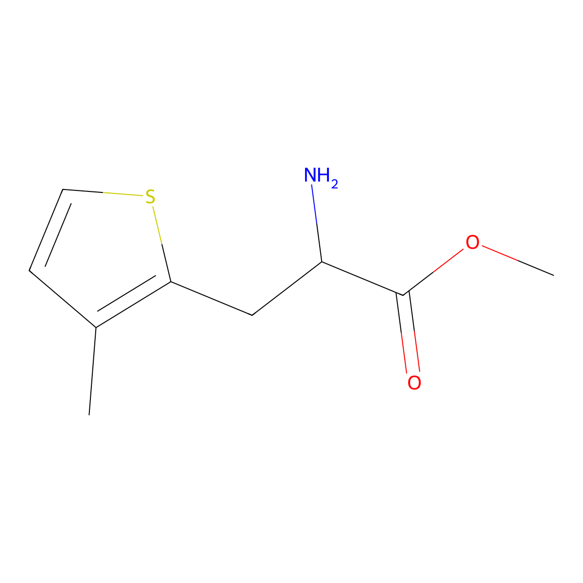 methyl (2R)-2-amino-3-(3-methylthiophen-2-yl)propanoate molecular structure, CAS 1213056-03-1