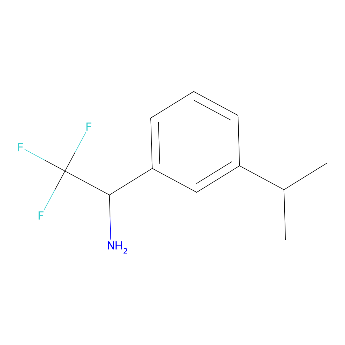 (R)-2,2,2-Trifluoro-1-(3-isopropyl-phenyl)-ethylamine molecular structure, CAS 1213056-35-9