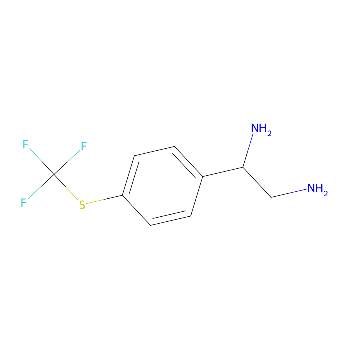 (1S)-1-[4-[(Trifluoromethyl)thio]phenyl]-1,2-ethanediamine molecular structure, CAS 1213057-21-6