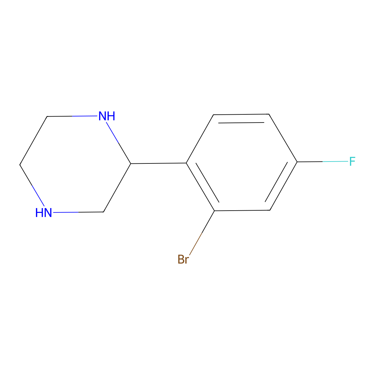 (S)-2-(2-Bromo-4-fluorophenyl)piperazine molecular structure, CAS 1213057-68-1