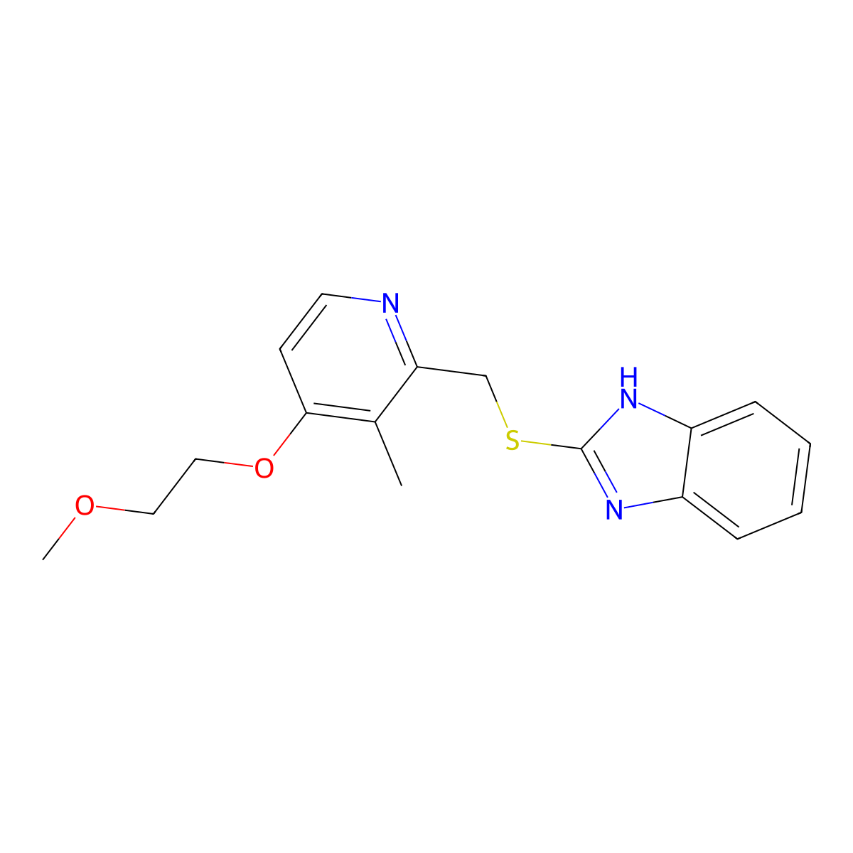 2-[(4-Methoxyethoxy-3-methyl-2-pyridinyl)-methylthio]-benzimidazole molecular structure, CAS 121306-31-8