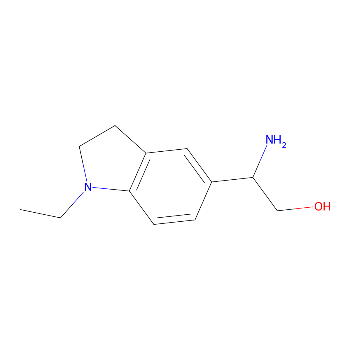 (s)-2-Amino-2-(1-ethylindolin-5-yl)ethan-1-ol molecular structure, CAS 1213060-53-7