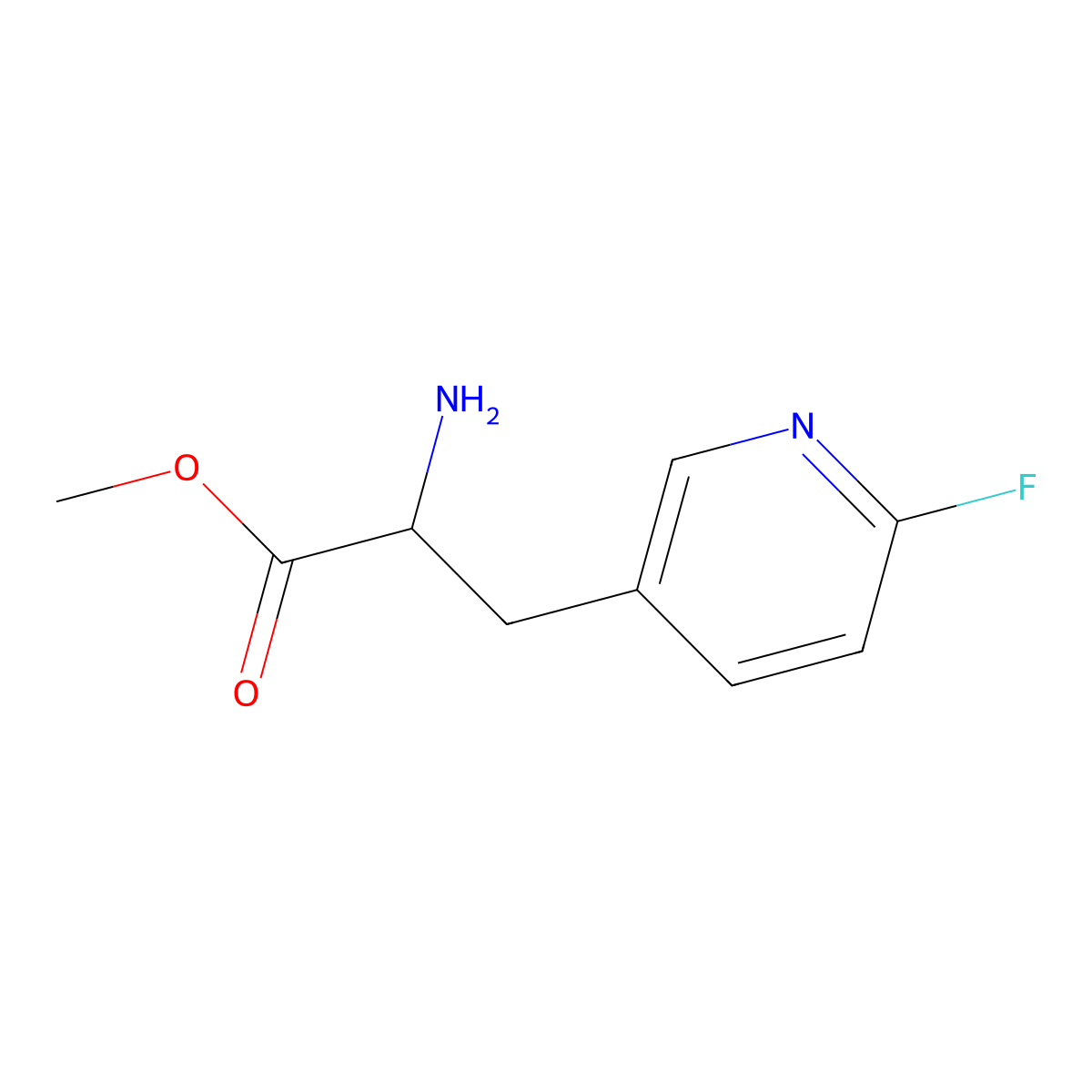 Methyl (S)-2-amino-3-(6-fluoropyridin-3-yl)propanoate molecular structure, CAS 1213060-64-0