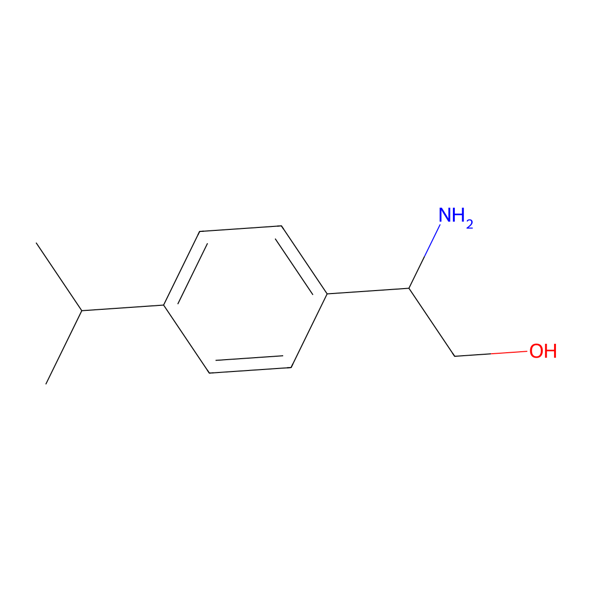 (2R)-2-amino-2-[4-(propan-2-yl)phenyl]ethan-1-ol molecular structure, CAS 1213061-25-6