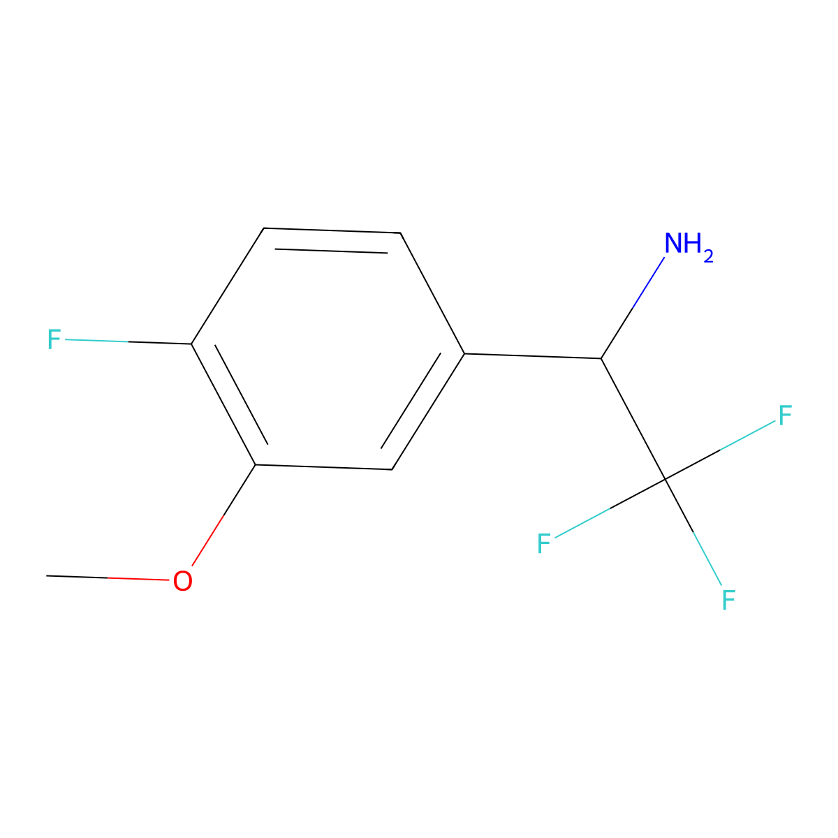 (S)-2,2,2-Trifluoro-1-(4-fluoro-3-methoxyphenyl)ethan-1-amine molecular structure, CAS 1213065-21-4
