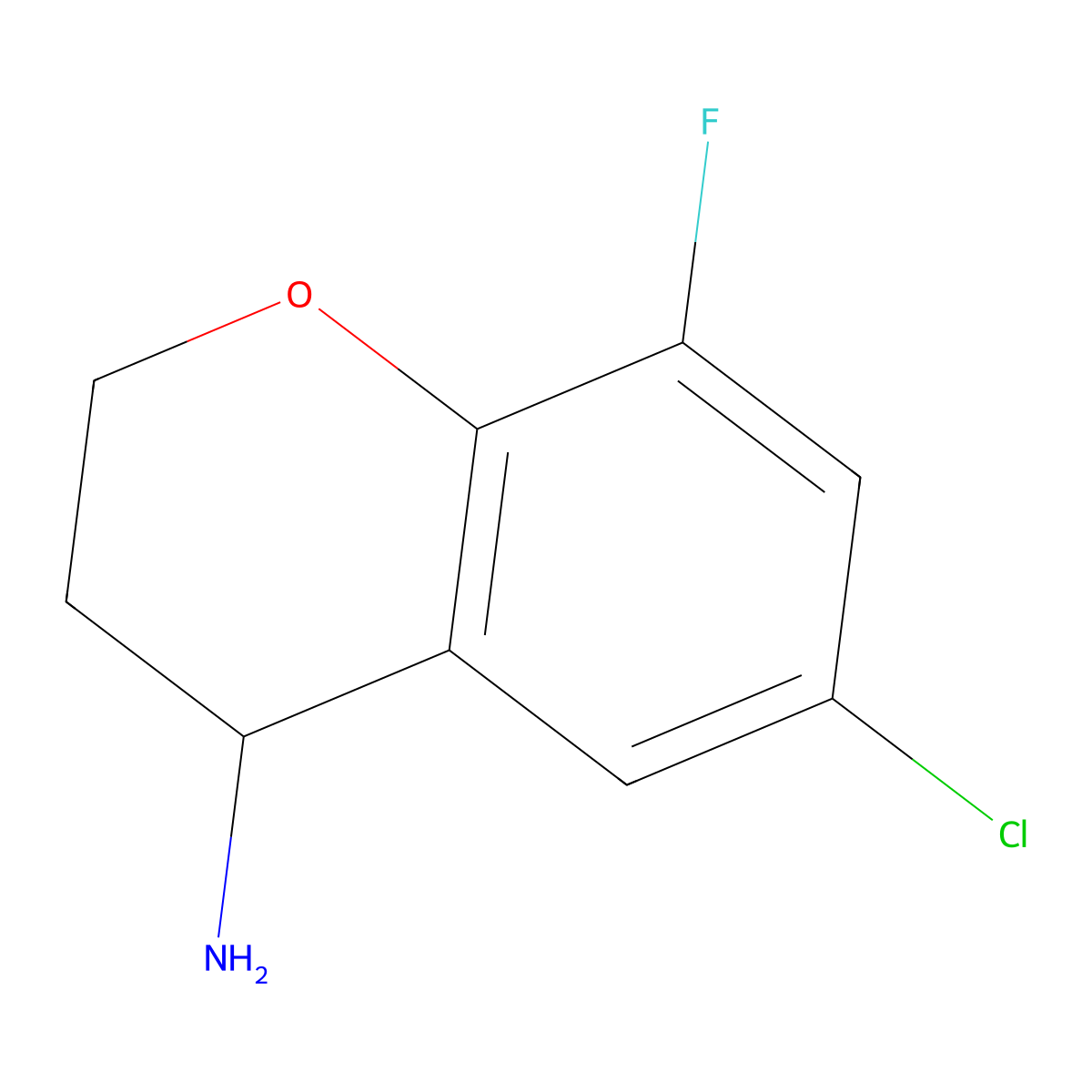 (S)-6-Chloro-8-fluorochroman-4-amine molecular structure, CAS 1213065-82-7