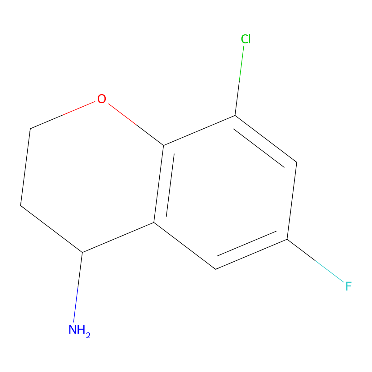 (S)-8-Chloro-6-fluorochroman-4-amine molecular structure, CAS 1213066-10-4