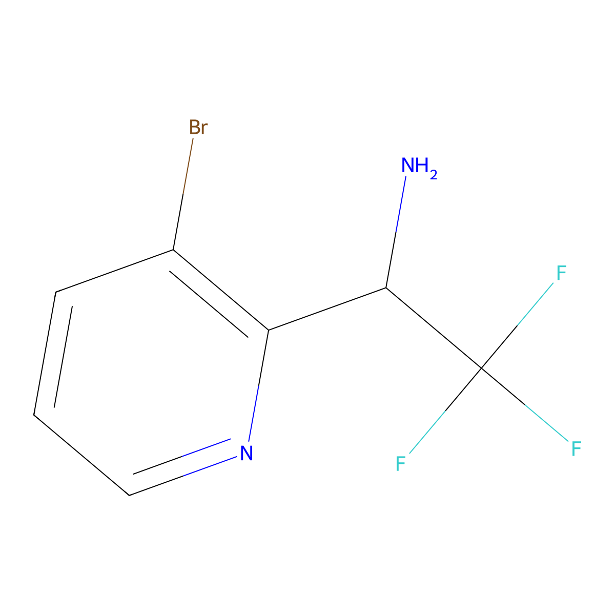 (R)-1-(3-Bromopyridin-2-YL)-2,2,2-trifluoroethan-1-amine molecular structure, CAS 1213066-11-5