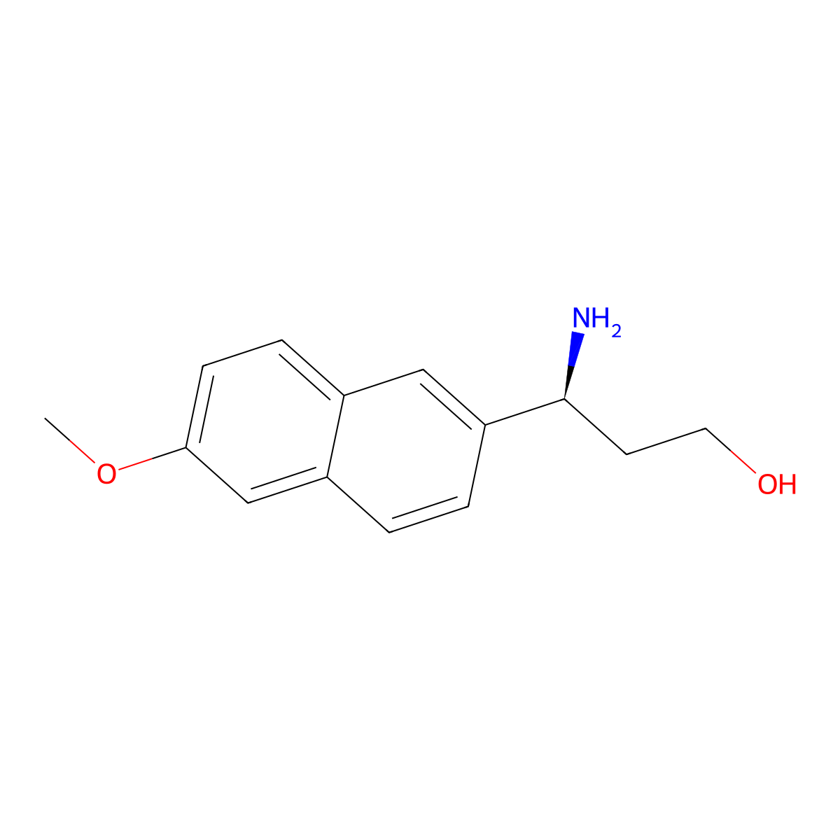 (3S)-3-amino-3-(6-methoxynaphthalen-2-yl)propan-1-ol molecular structure, CAS 1213068-54-2