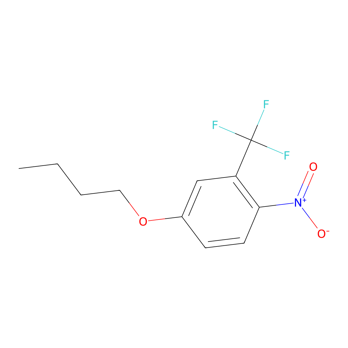 4-Butoxy-1-nitro-2-(trifluoromethyl)benzene molecular structure, CAS 121307-19-5
